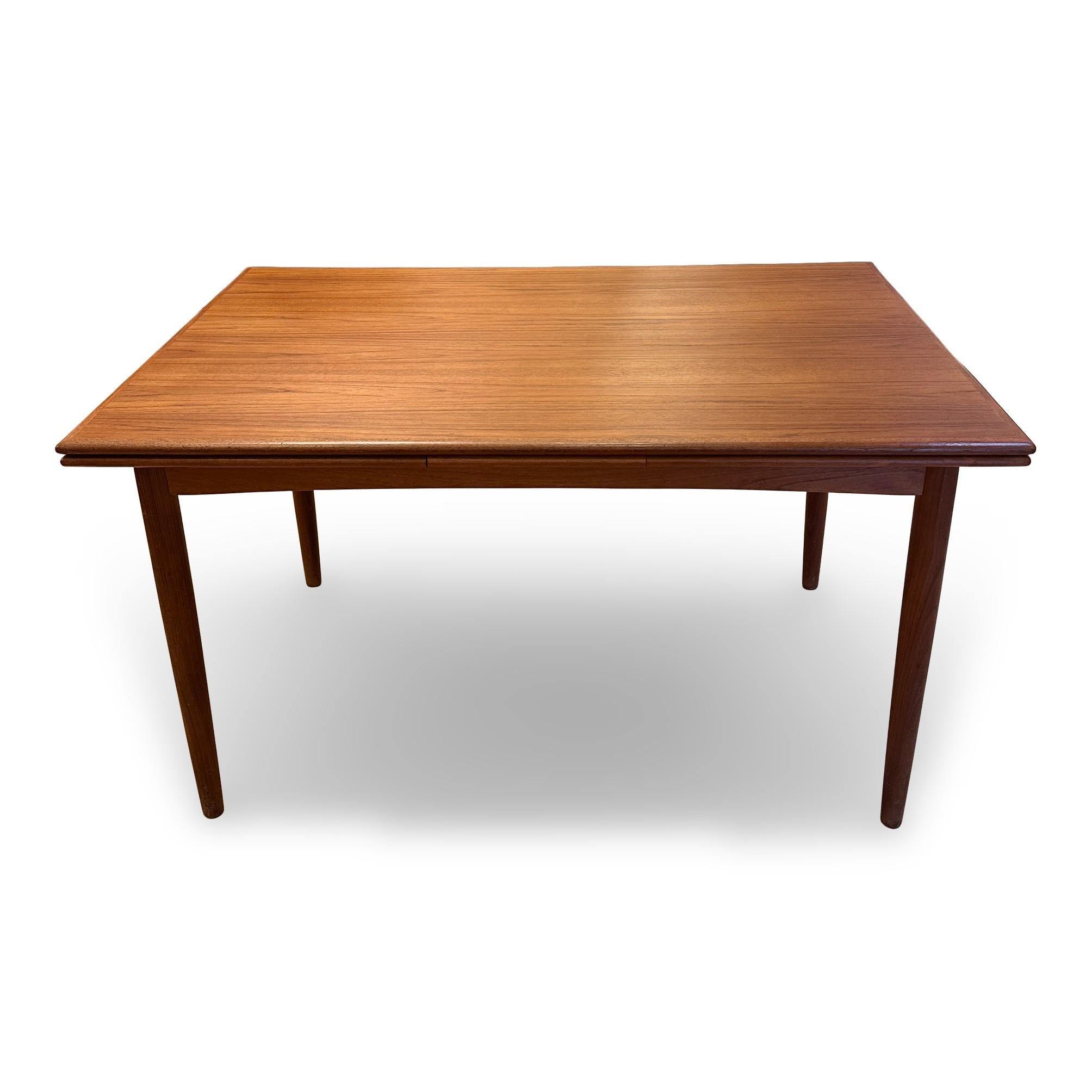 Scandinavian Modern 1960s Danish Modern Teak Extension Leaf Dining Table by N&R Møbler