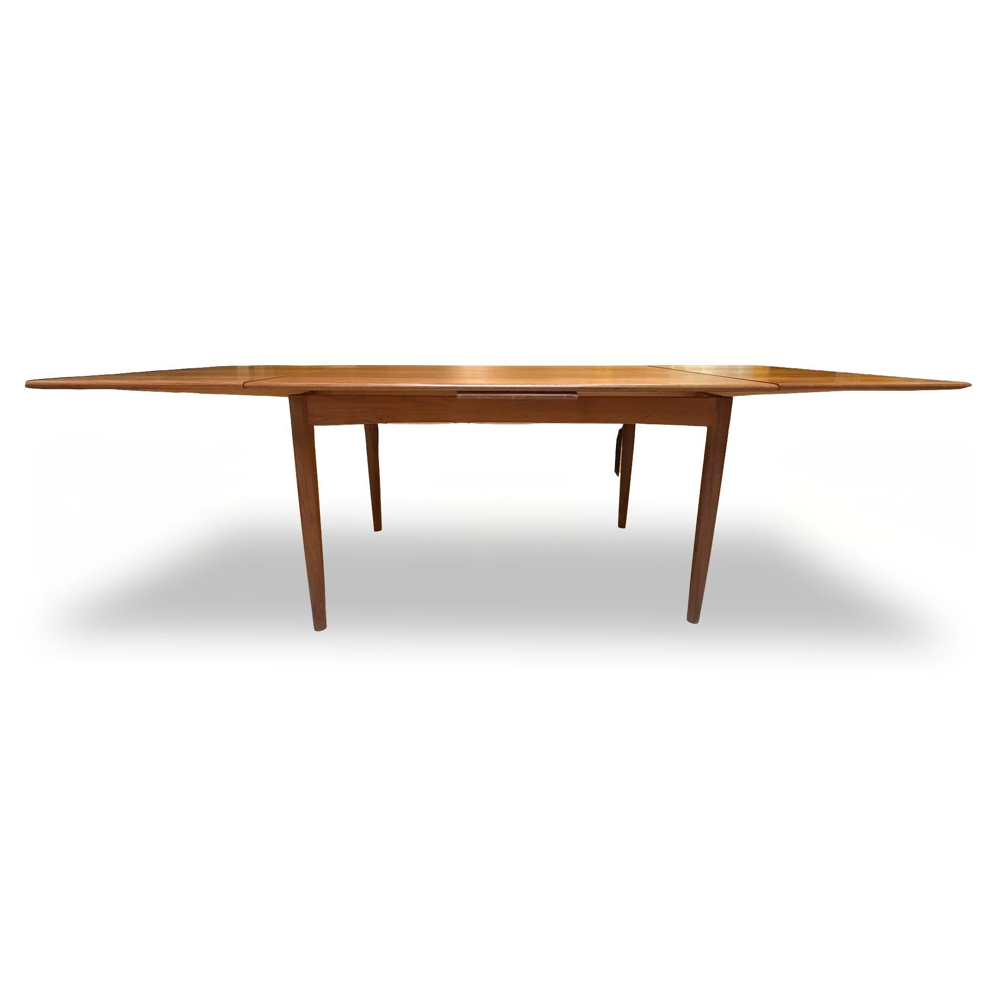 1960s Danish Modern Teak Extension Leaf Dining Table by N&R Møbler 1