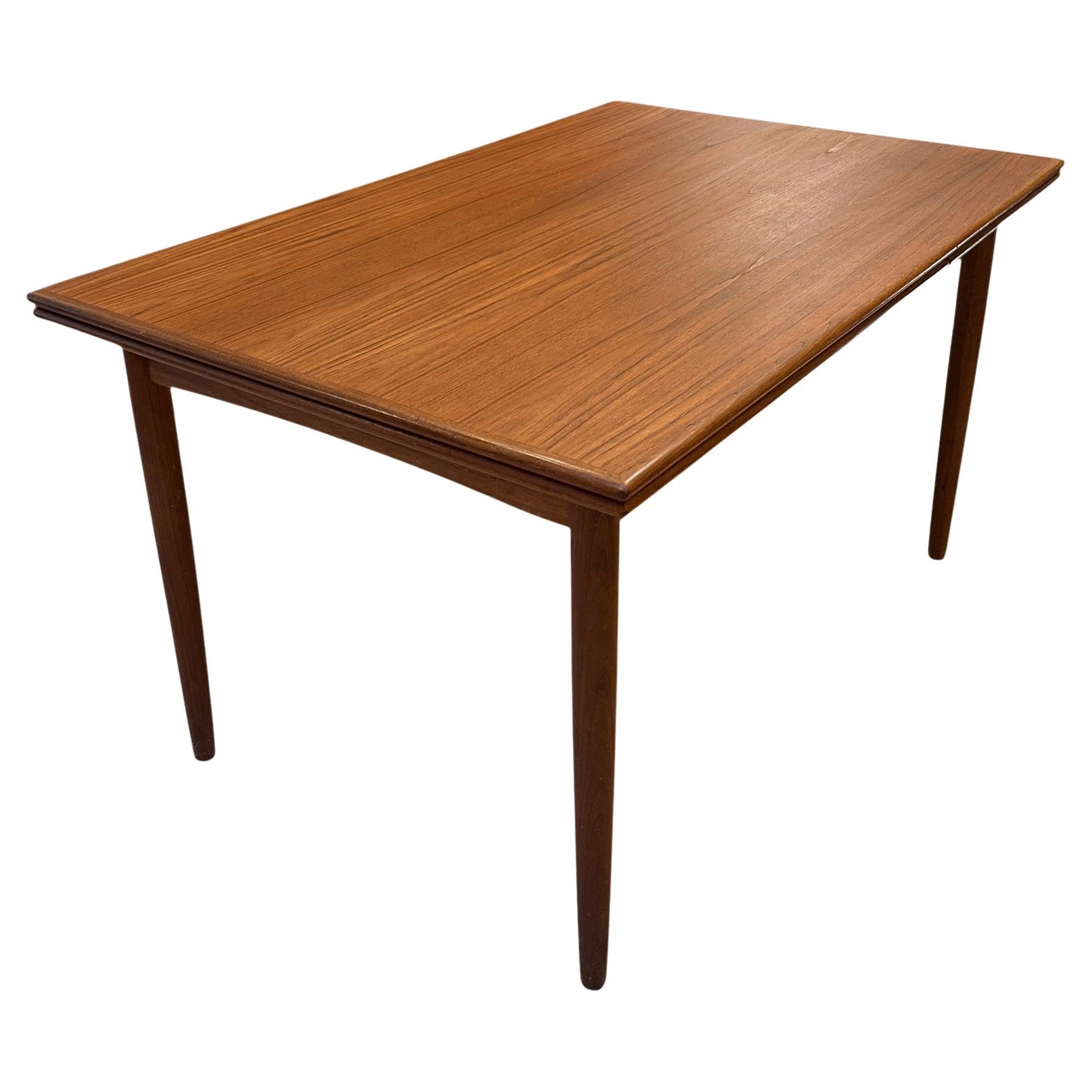 1960s Danish Modern Teak Extension Leaf Dining Table by N&R Møbler