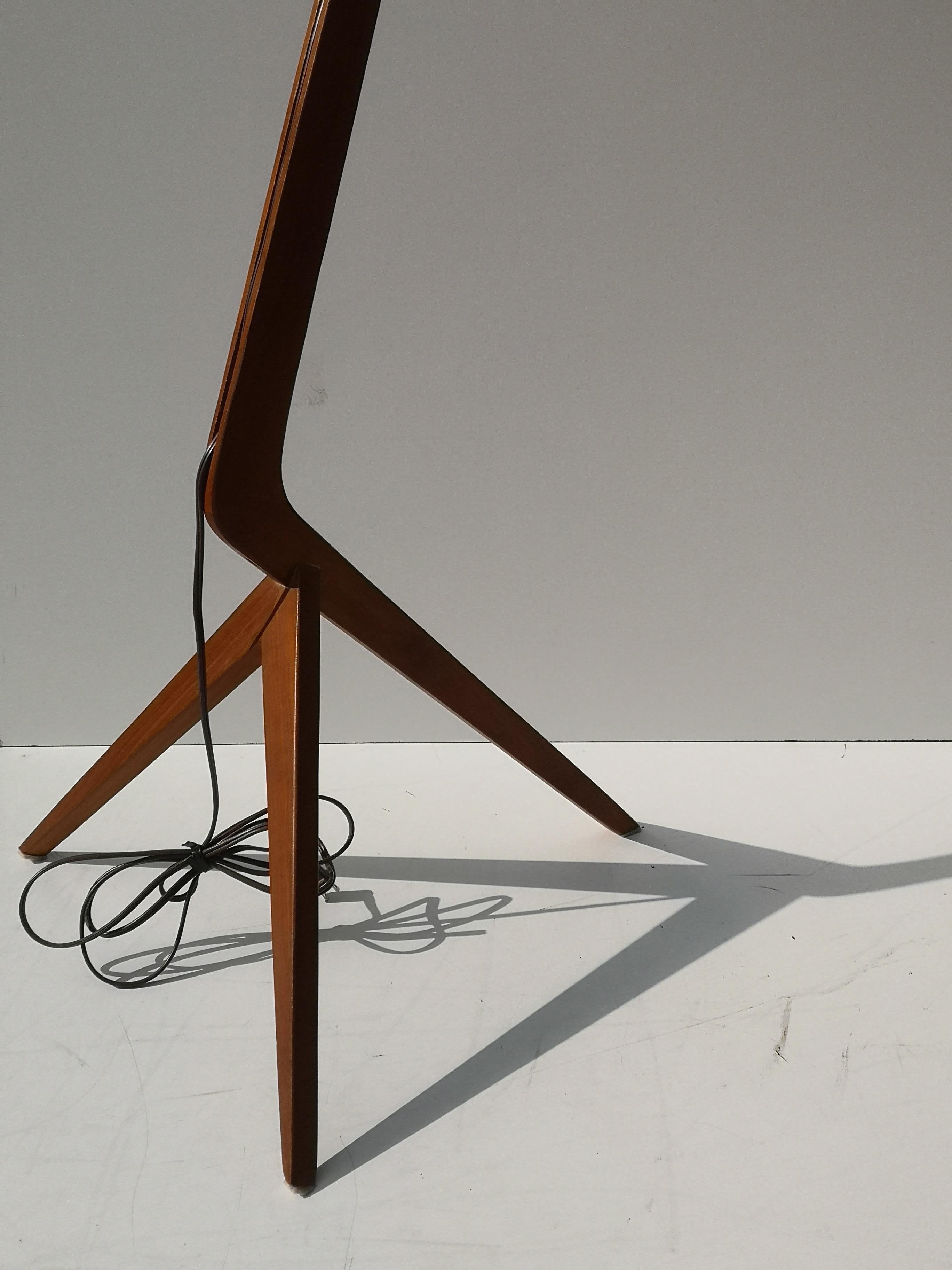 Unknown 1960s Danish Modern Teak Floor Lamp, Boomerang