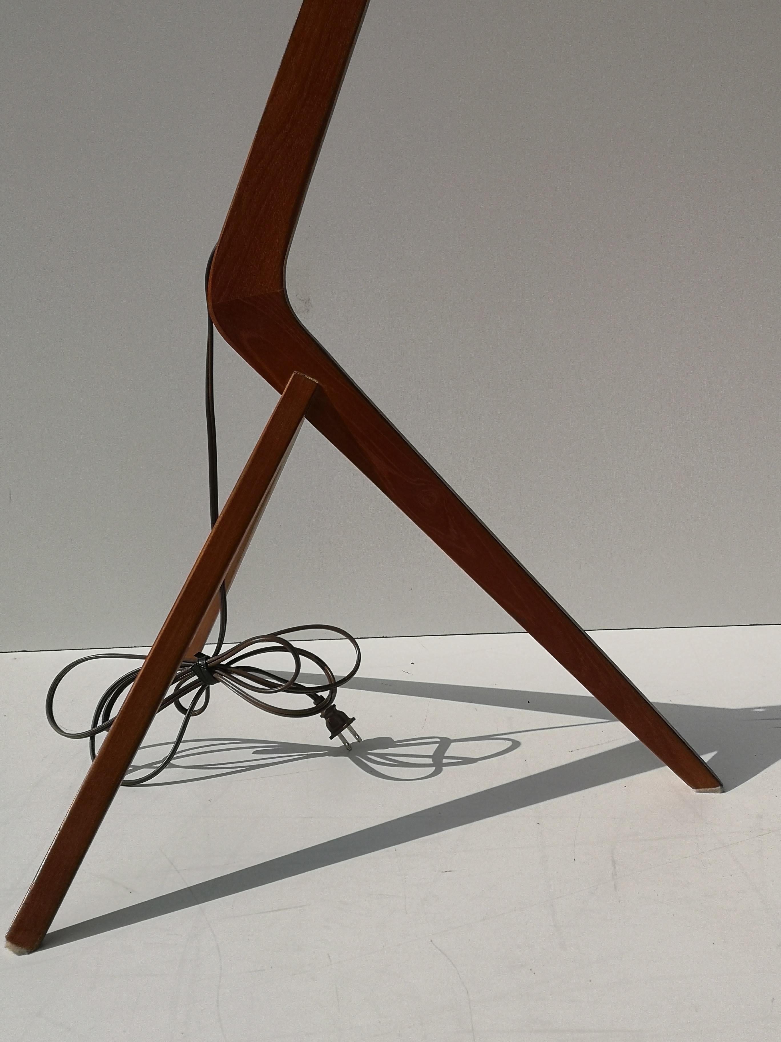 1960s Danish Modern Teak Floor Lamp, Boomerang 1