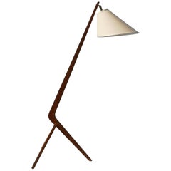 1960s Danish Modern Teak Floor Lamp, Boomerang