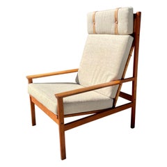 Sedia da salotto danese moderna in teak del 1960 di Hans Olsen per Juul Kristensen