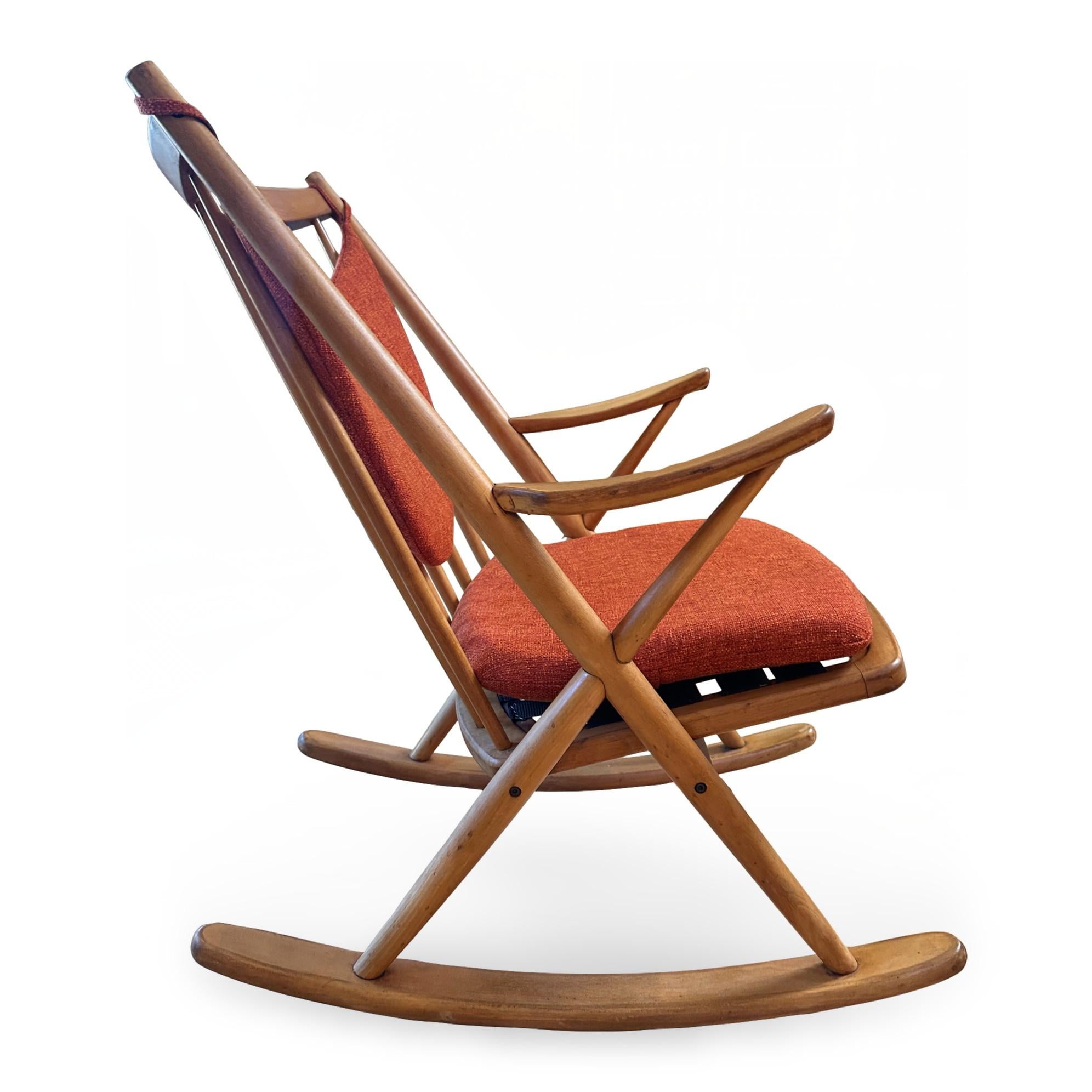 Chaise à bascule danoise moderne des années 1960, modèle 182 de Frank Reenskaug pour Bramin Bon état - En vente à Sacramento, CA