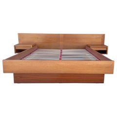 1960s Danish Modern Teak Queen Platform Bed by Jesper