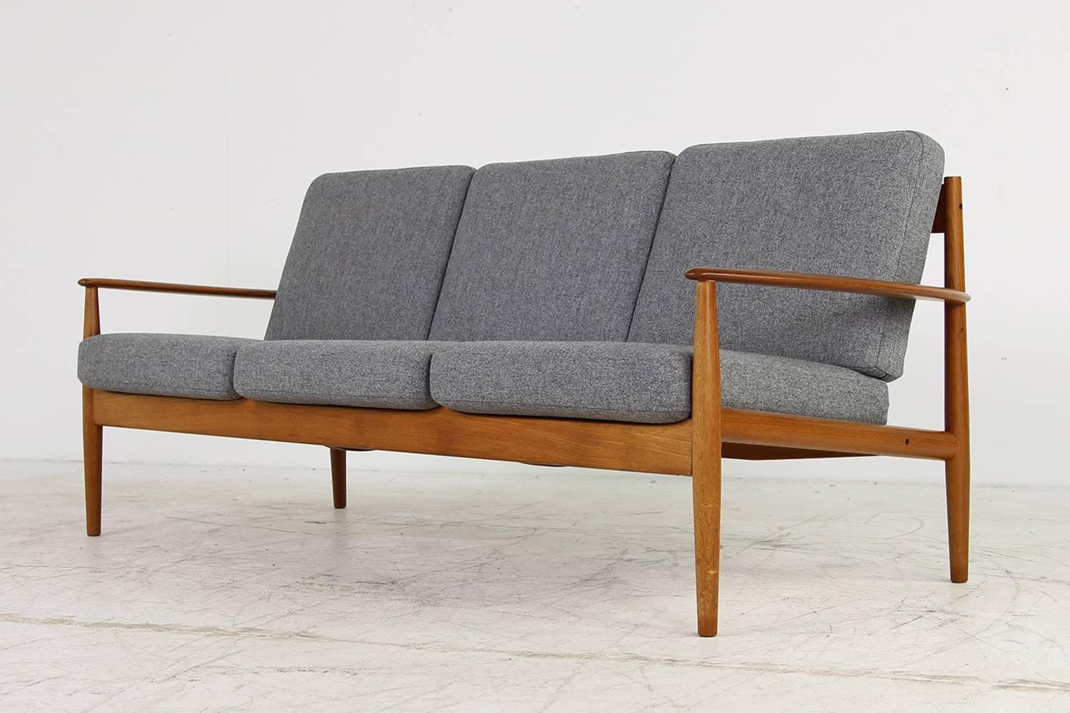 Fabric 1960s Danish Modern Teak Sofa by Grete Jalk for France & Son Mod. 118/3
