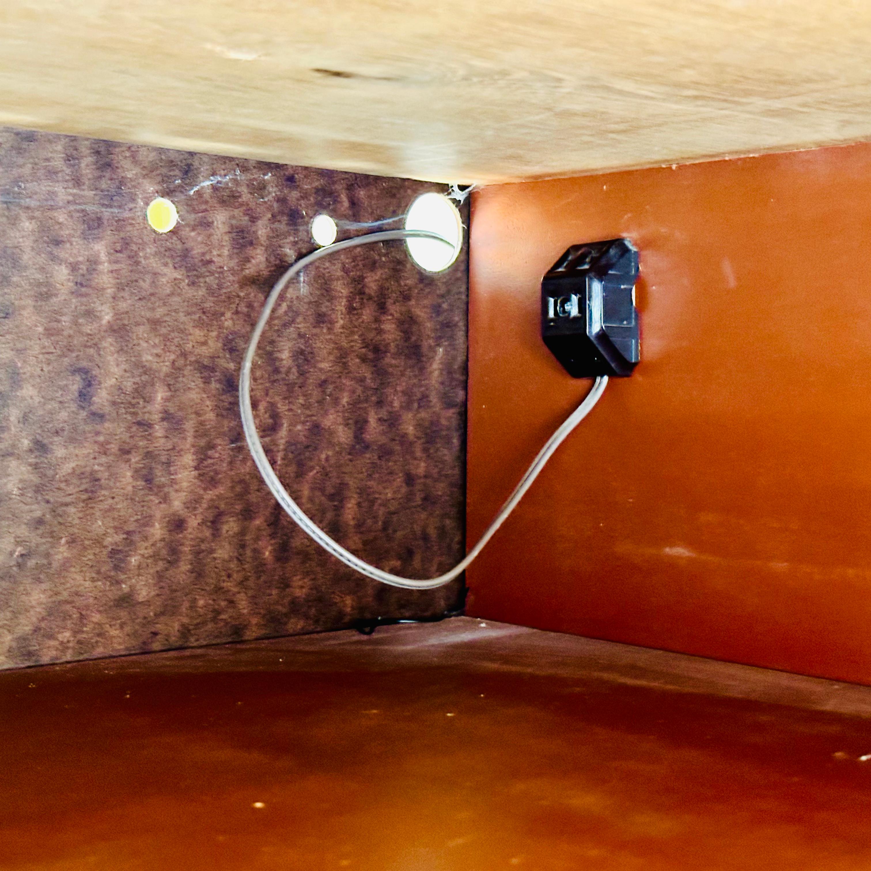 1960s Danish Modern Teak Stereo Credenza with Outlet 6