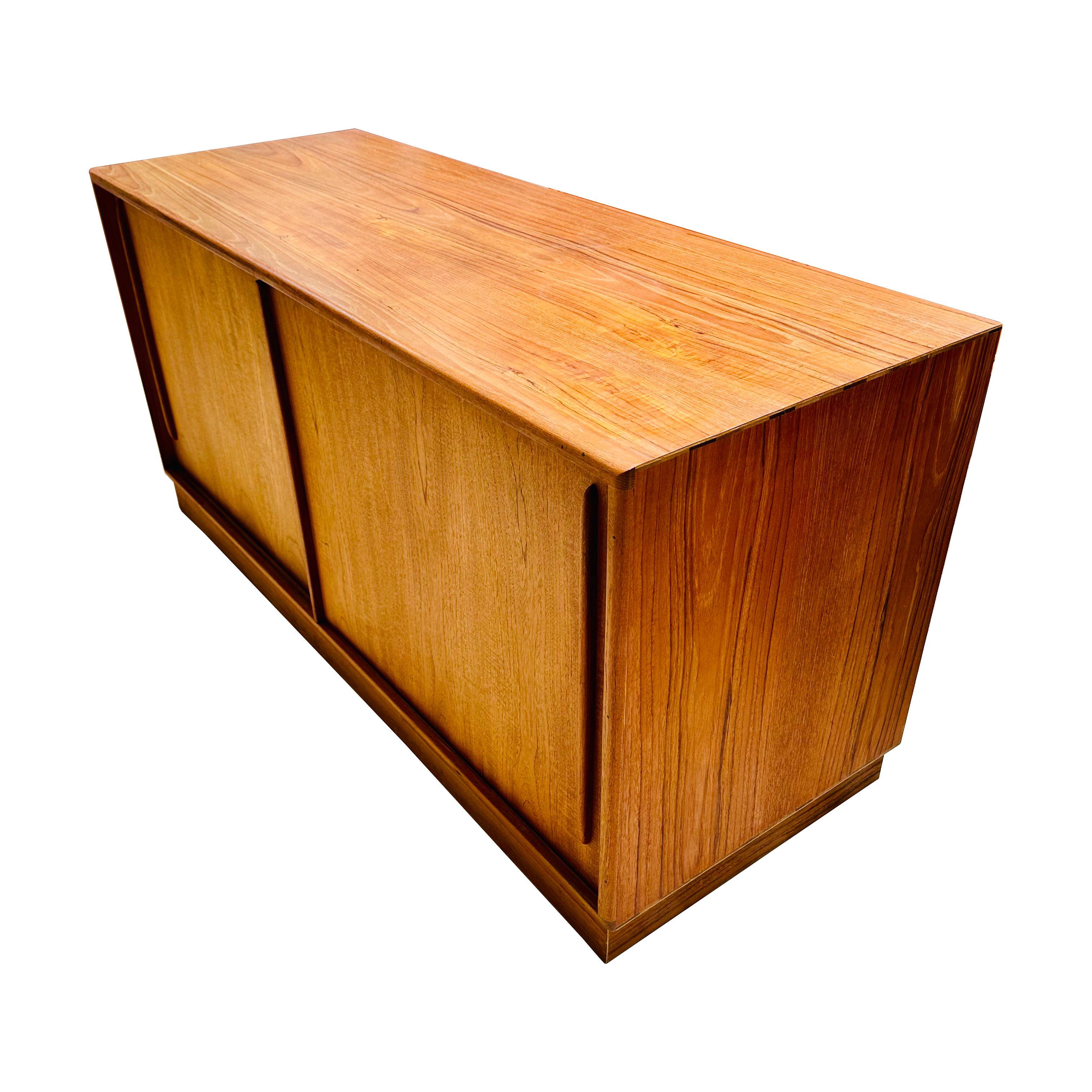 Scandinavian Modern 1960s Danish Modern Teak Stereo Credenza with Outlet
