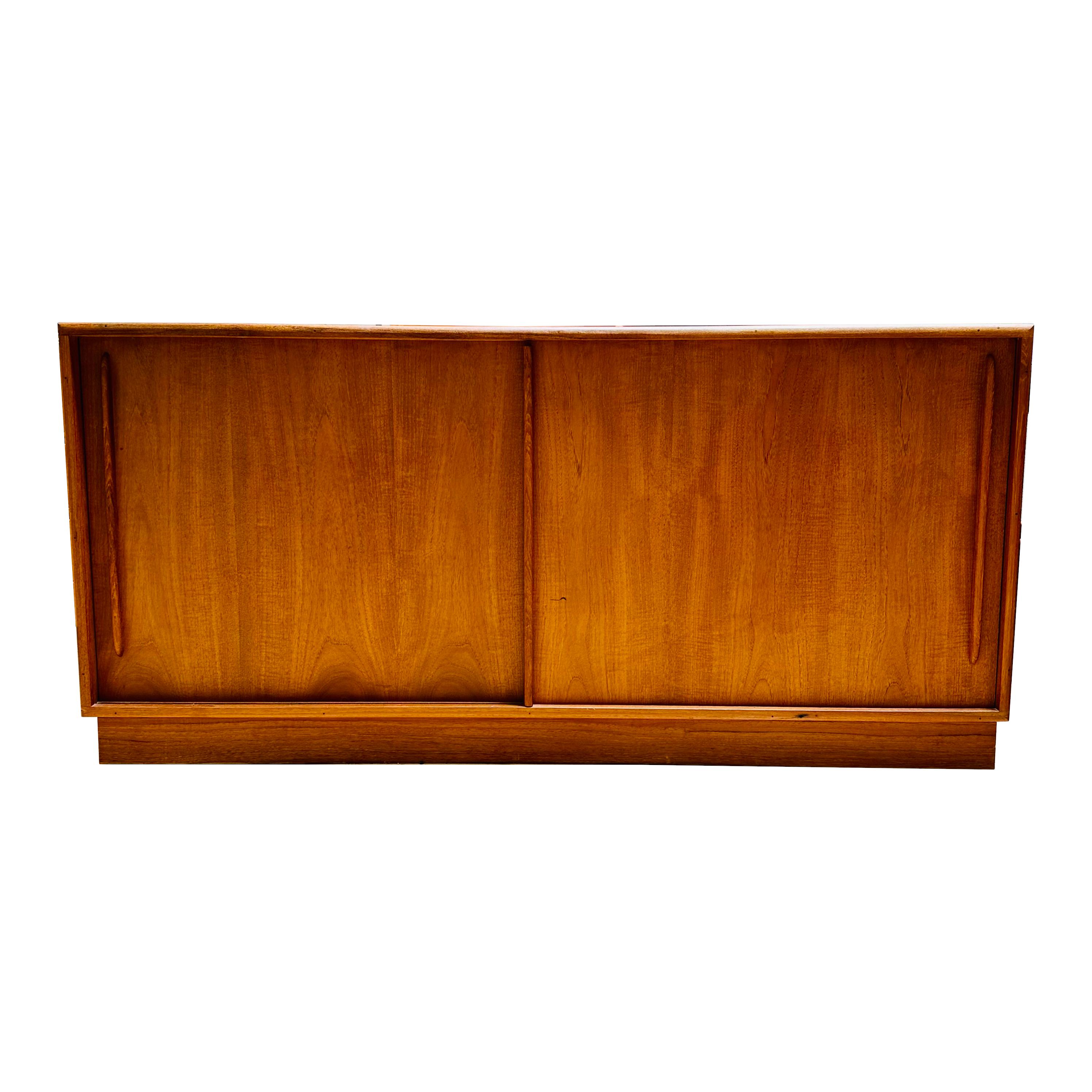 Mid-20th Century 1960s Danish Modern Teak Stereo Credenza with Outlet