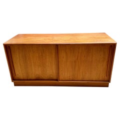1960s Danish Modern Teak Stereo Credenza with Outlet