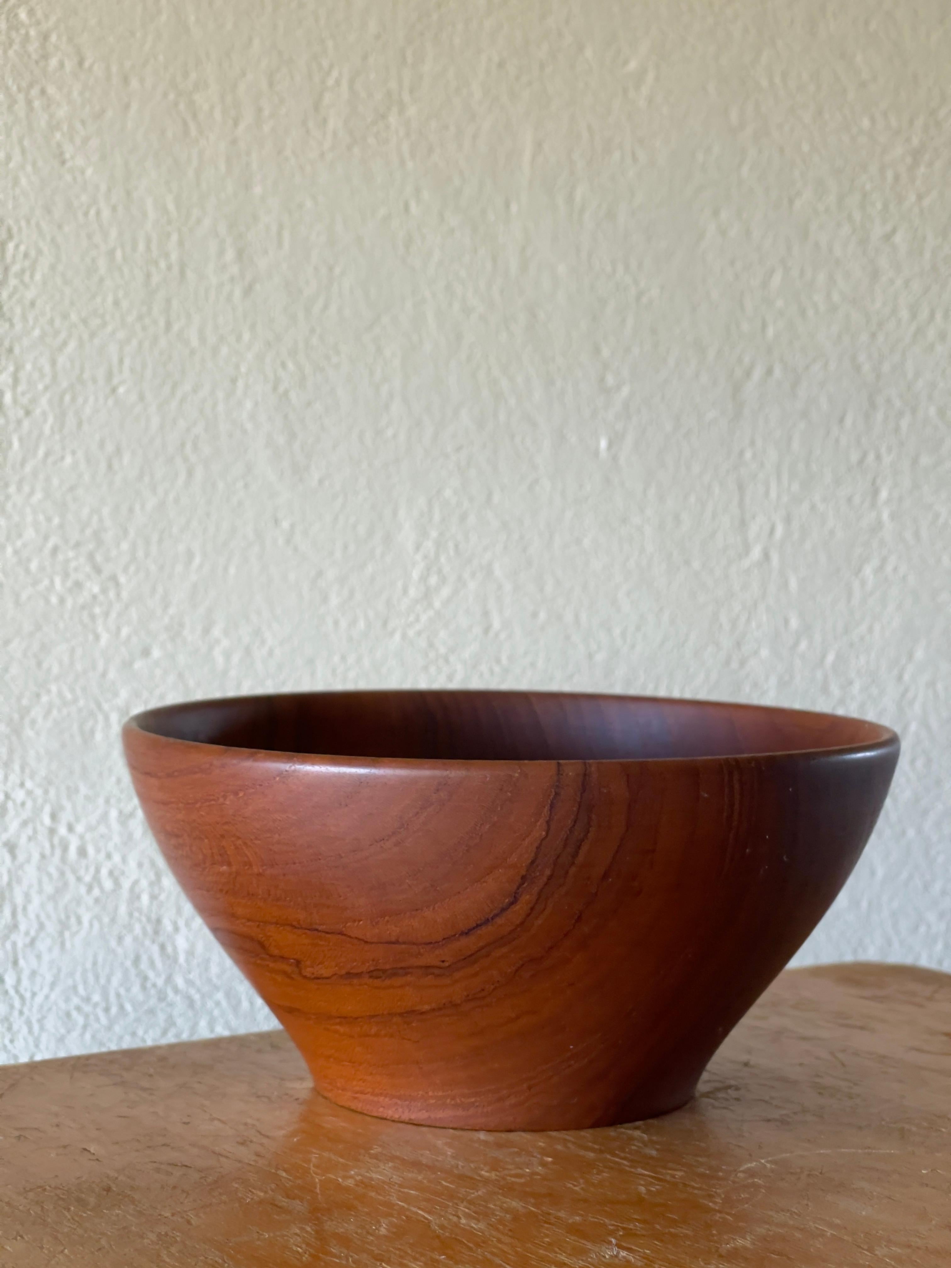 Woodwork 1960s Danish Modern Teak Wood Work Bowl in Great Condition For Sale