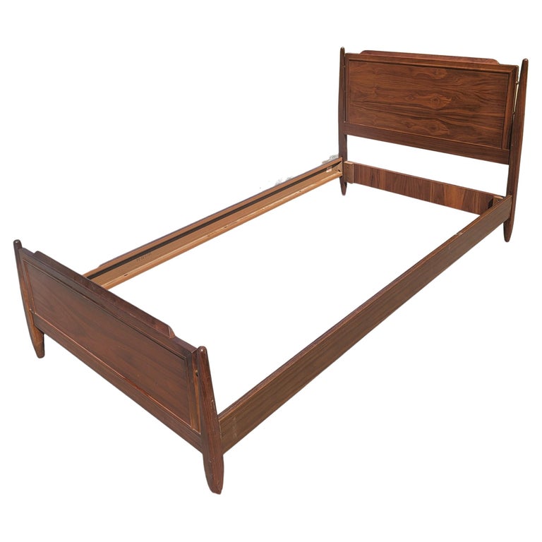 1960s Danish Modern Twin Size Sleigh Bed For Sale at 1stDibs