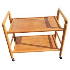 1960s Danish Modern Two Tier Teak Cocktail Trolley Serving Bar Cart