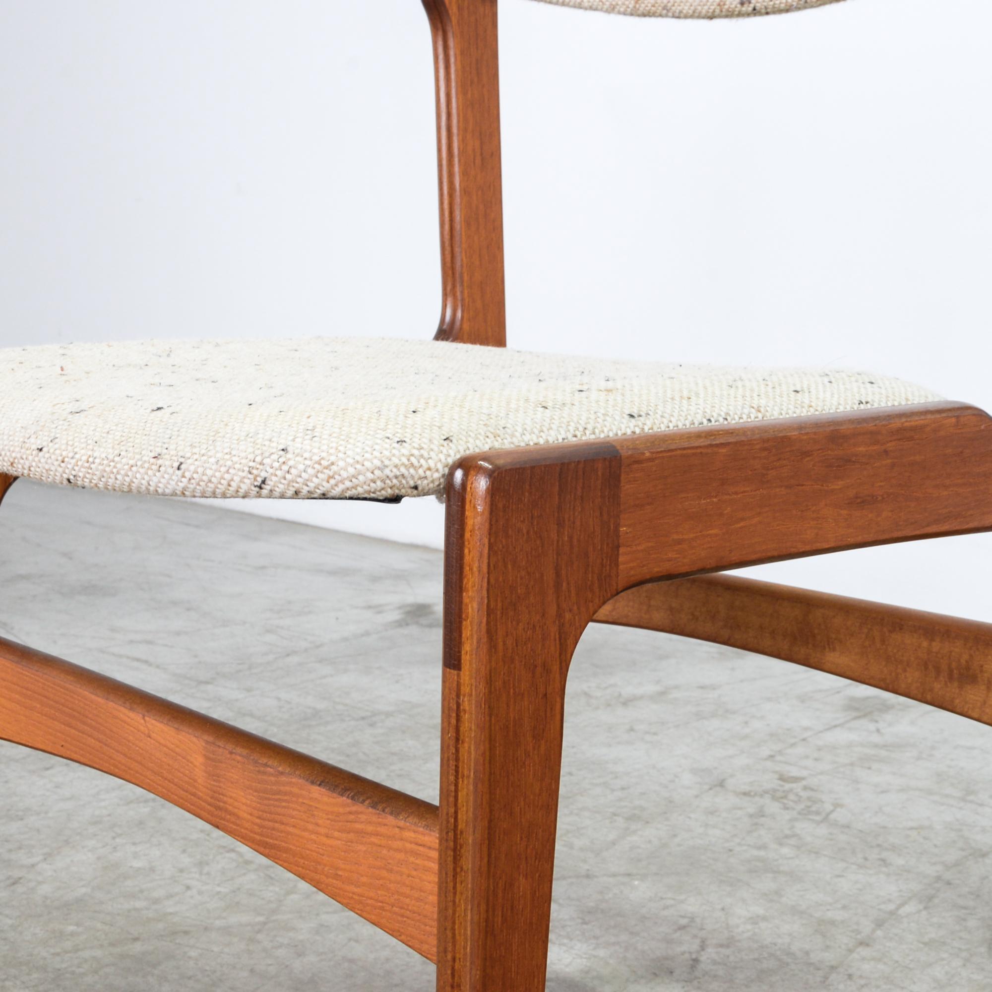 1960s Danish Modern Upholstered Teak Dining Chair 1