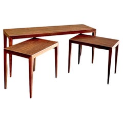 1960s Danish Nesting  Side  End  Coffee Tables by Severin Han