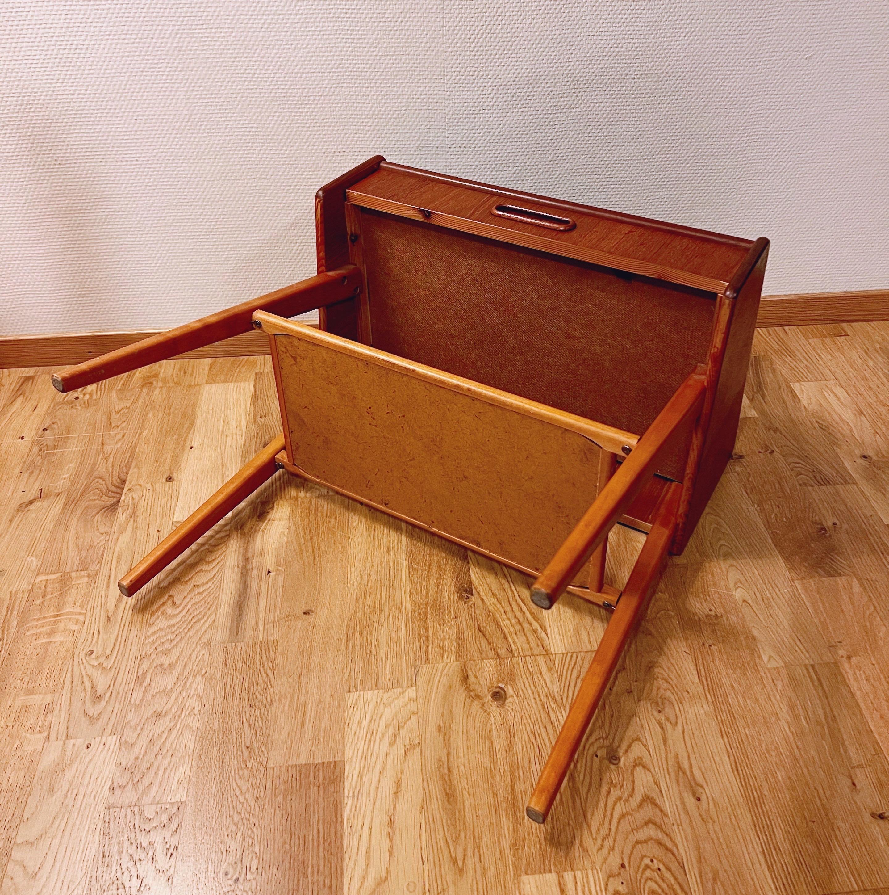 No.1 of 2 Danish/Nordic Teak Night Stand with woven rattan under shelf,  1960s For Sale 5