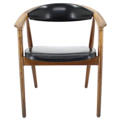 1960s Danish Oak Desk/Side Chair in Leatherette
