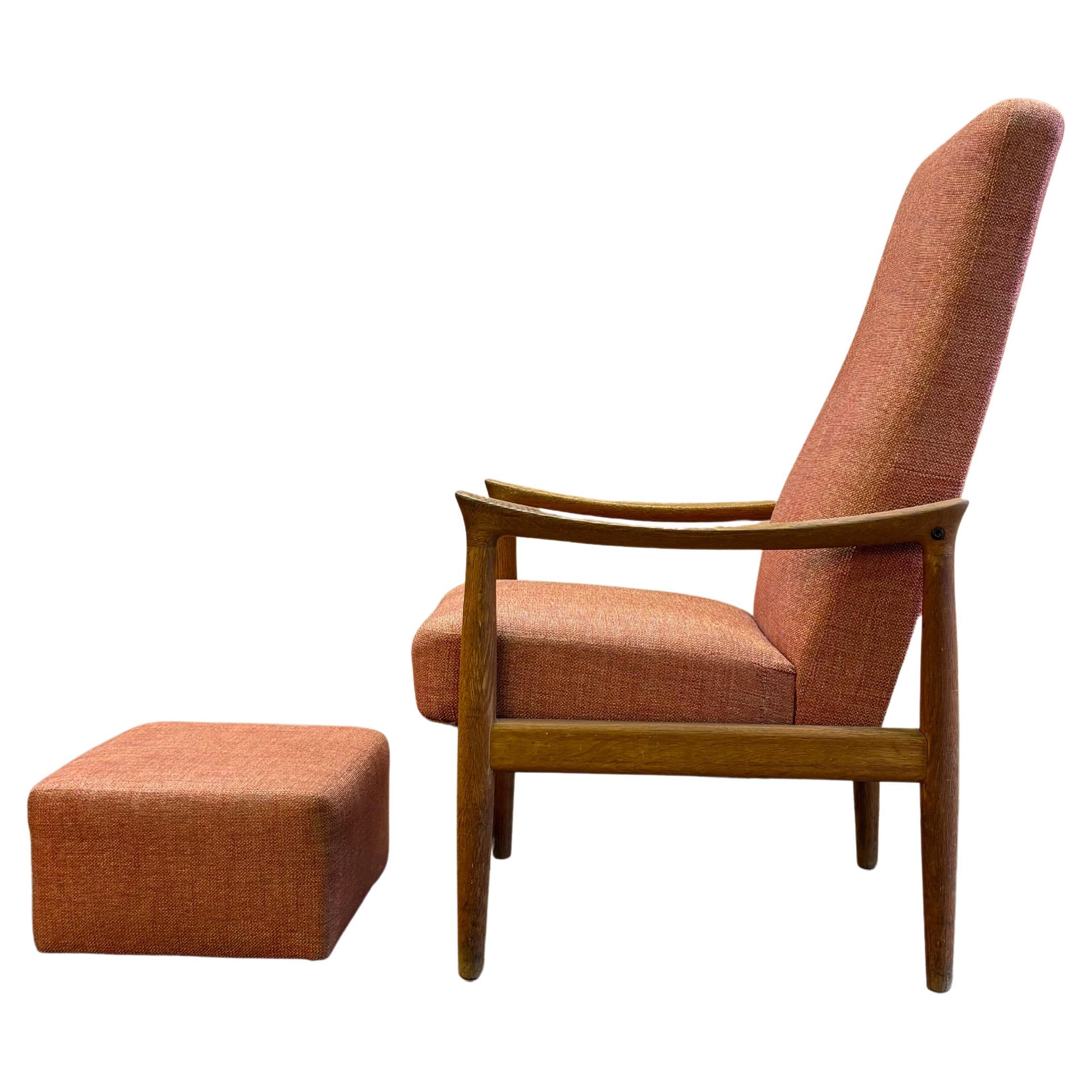 1960s Danish Oak Lounge Chair by Fritz Hansen