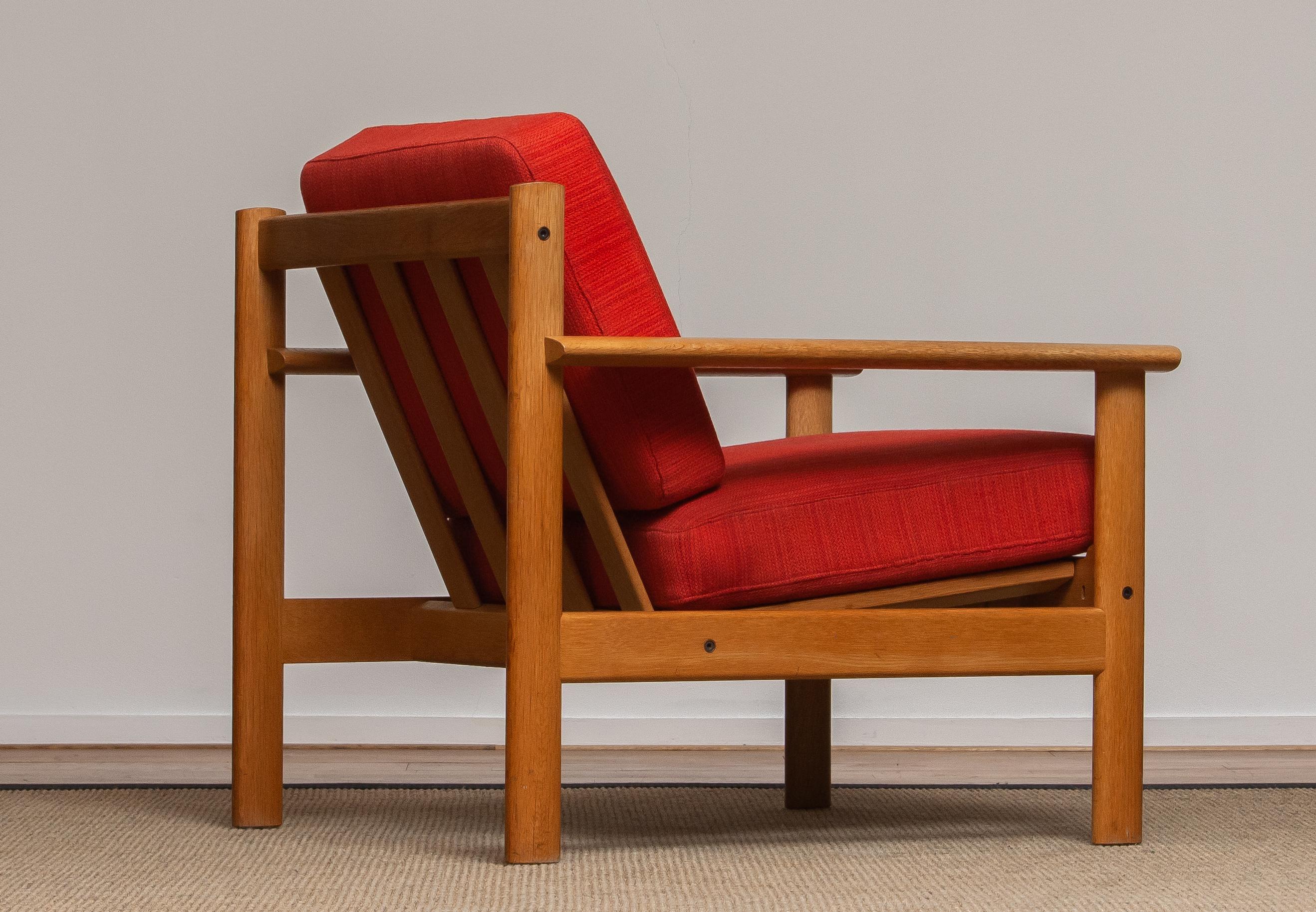 Wool 1960s Danish Oak Volther Style Lounge Easy Chair 1