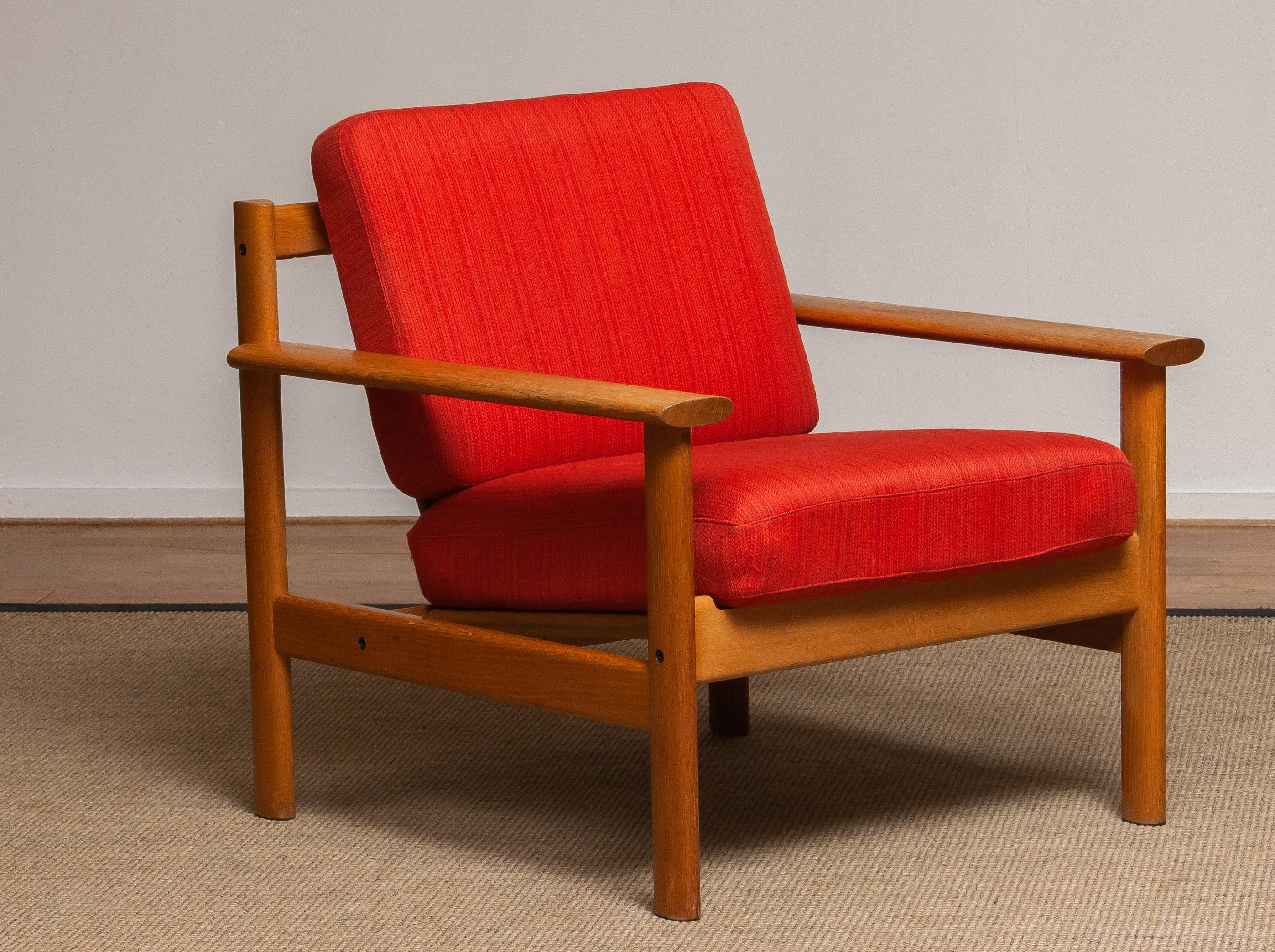 Scandinavian Modern 1960s Danish Oak Volther Style Lounge Easy Chair