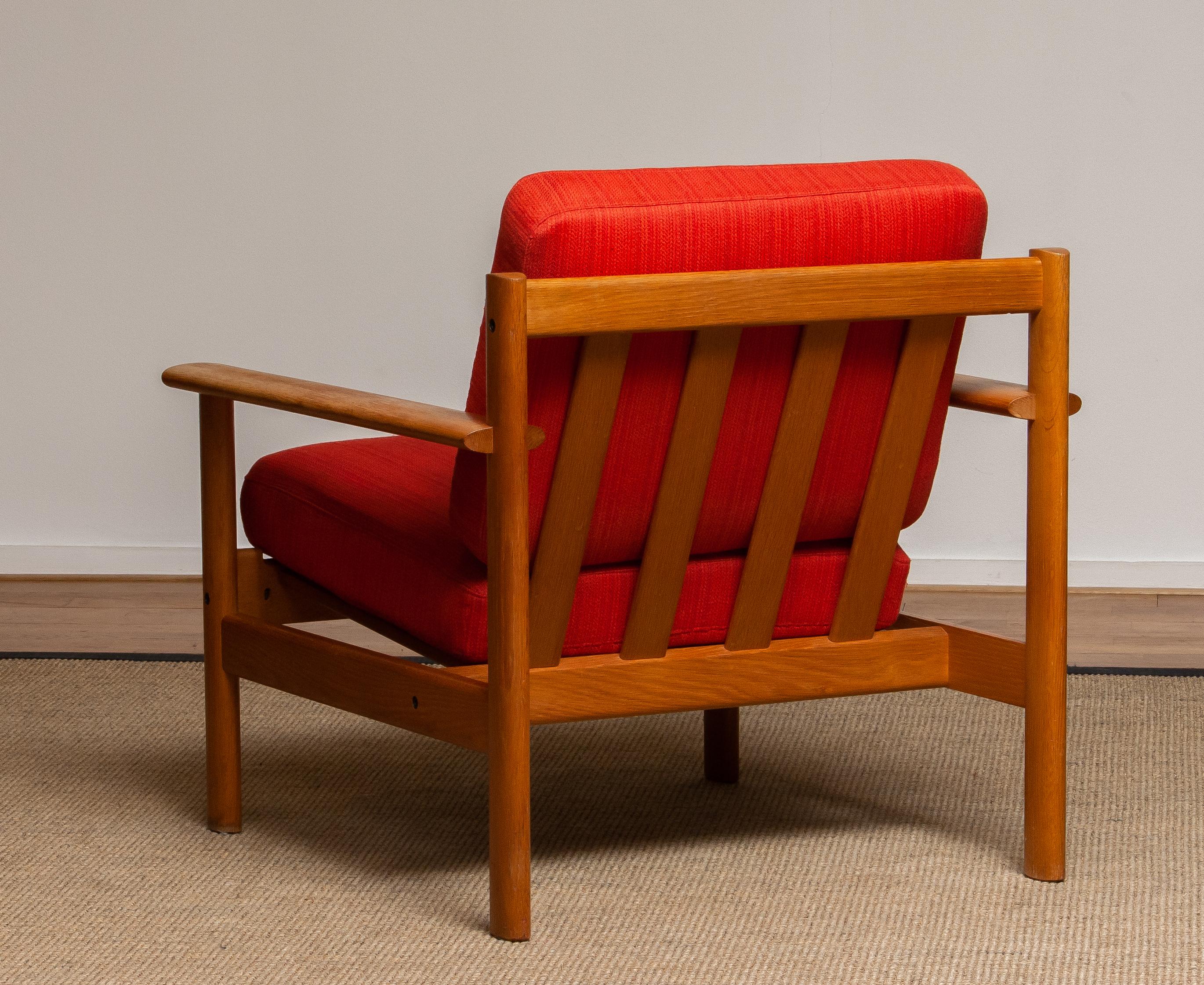Mid-20th Century 1960s Danish Oak Volther Style Lounge Easy Chair