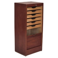 1960s, Danish office cabinet, original condition, teak wood, sliding door.