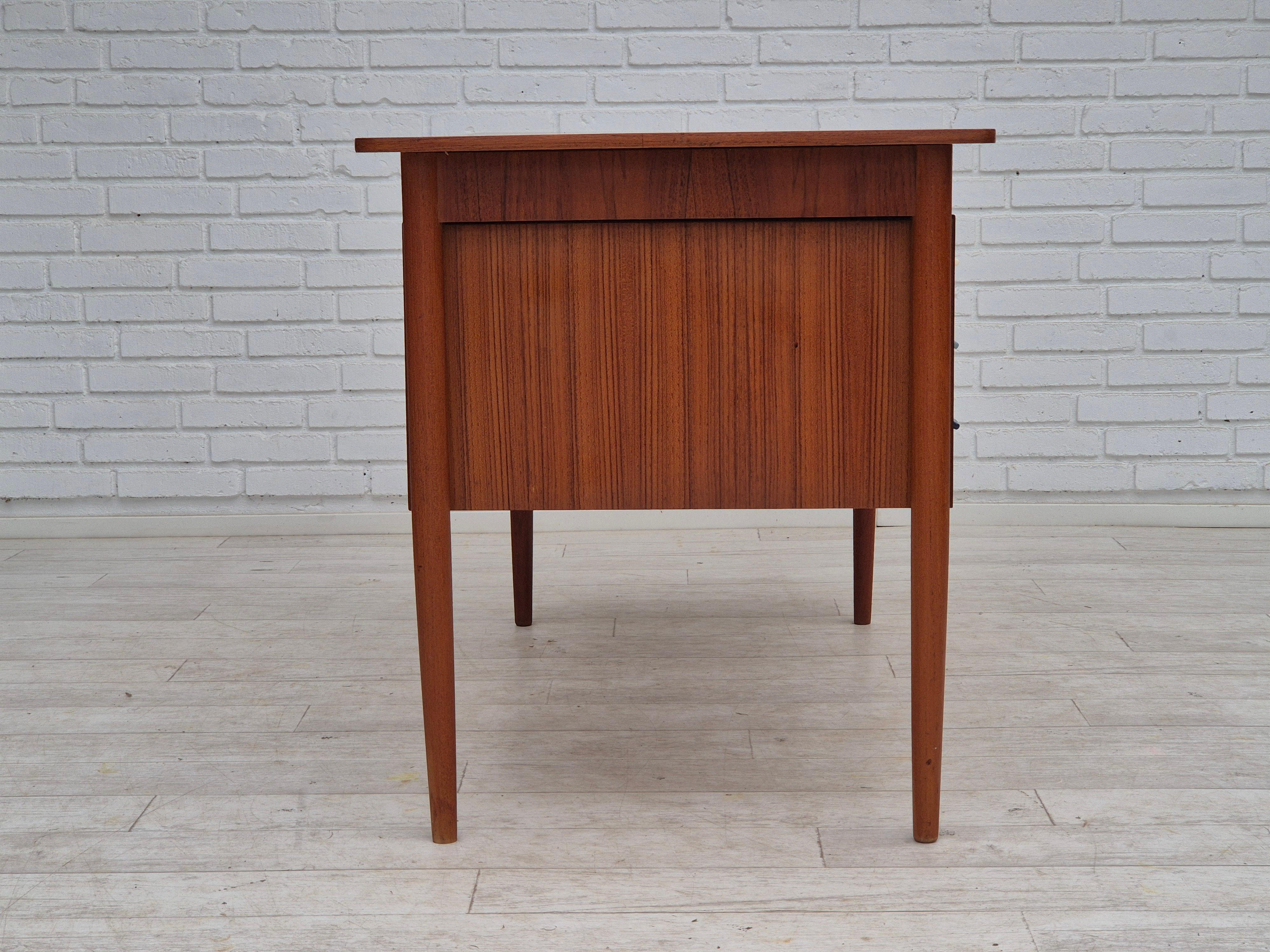 1960s, Danish office desk with drawers, teak wood. 9
