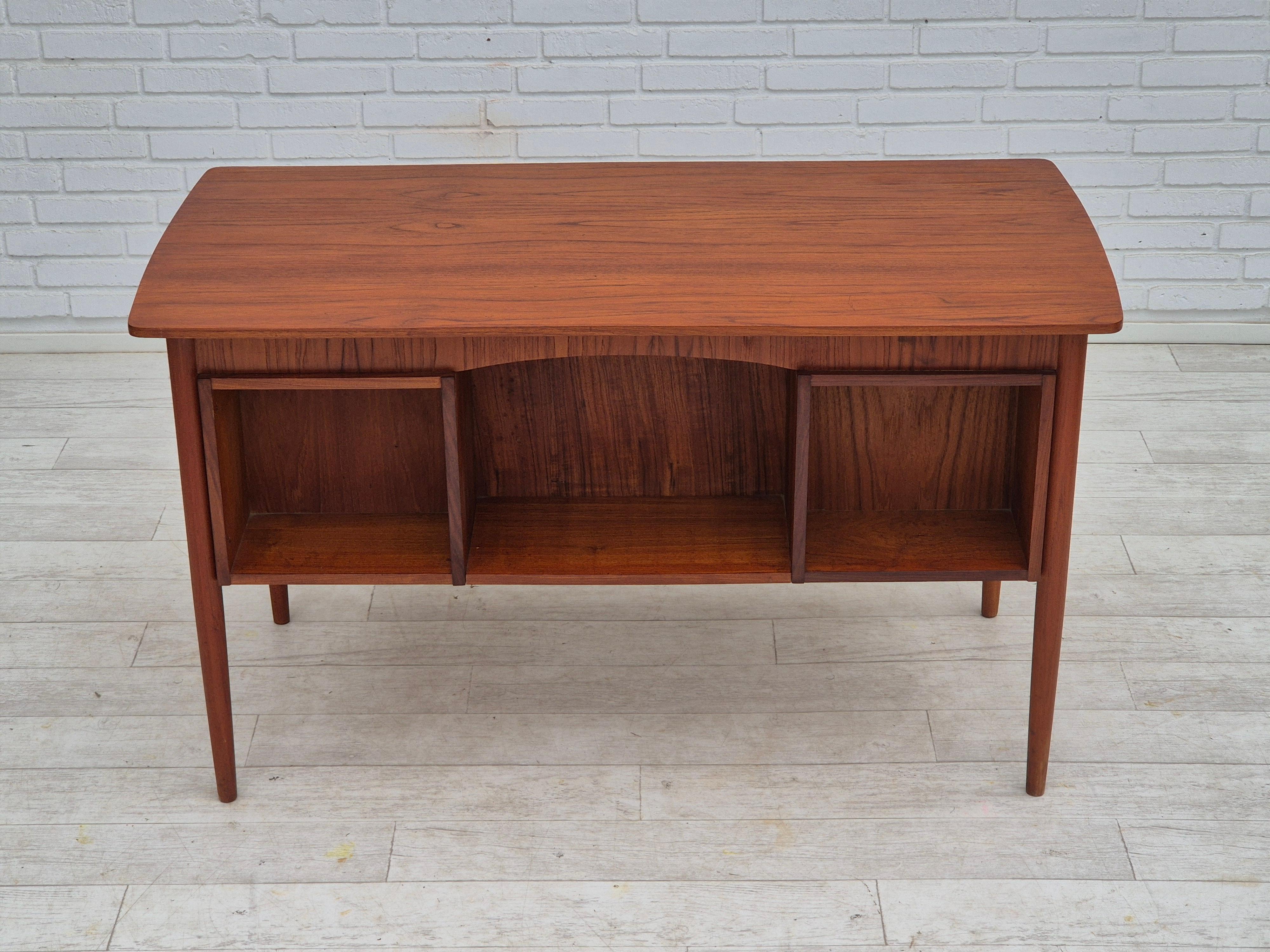 1960s, Danish office desk with drawers, teak wood. 10