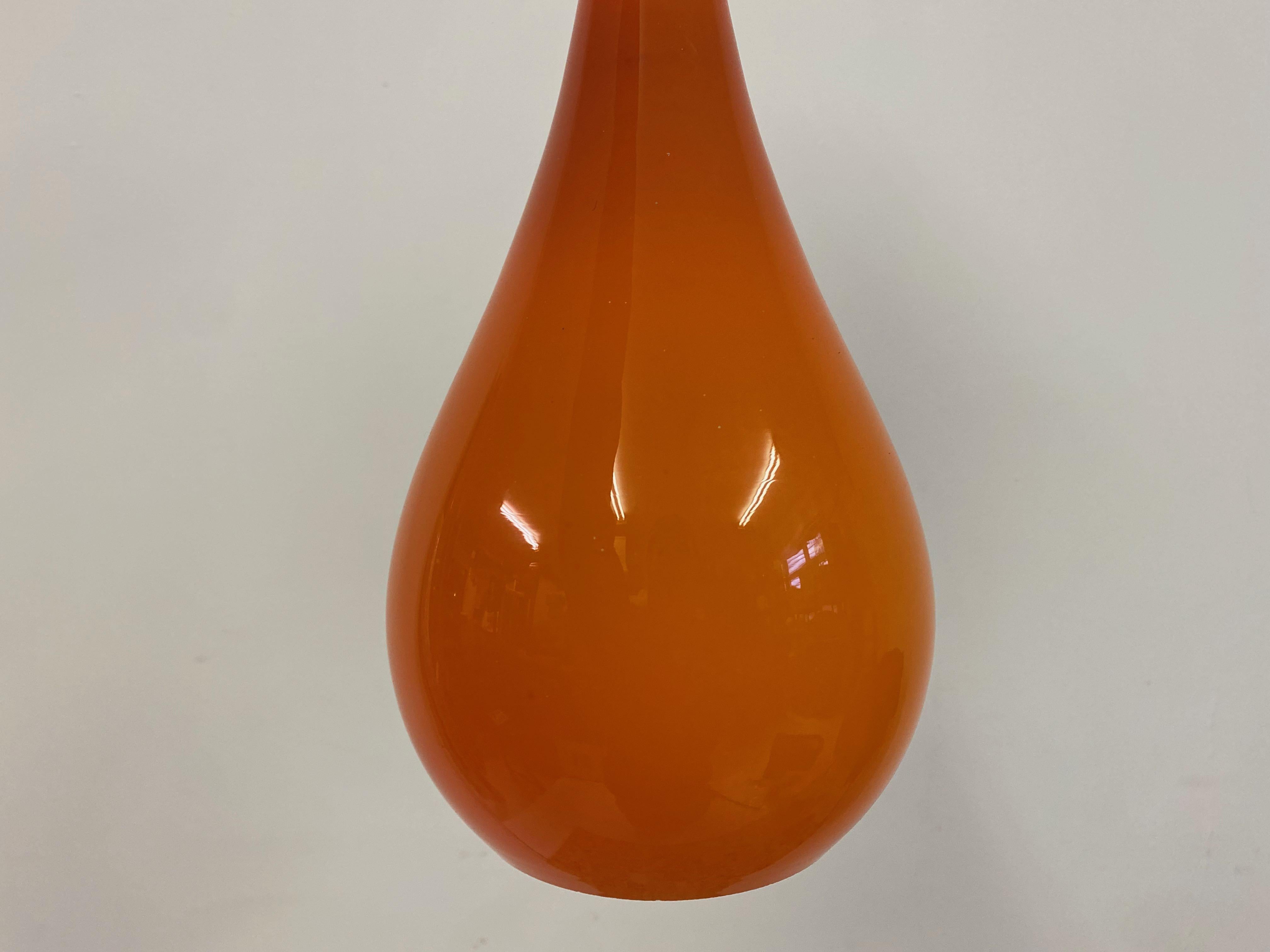 1960s Danish Orange Glass Pendant by Holmegaard In Good Condition For Sale In London, London