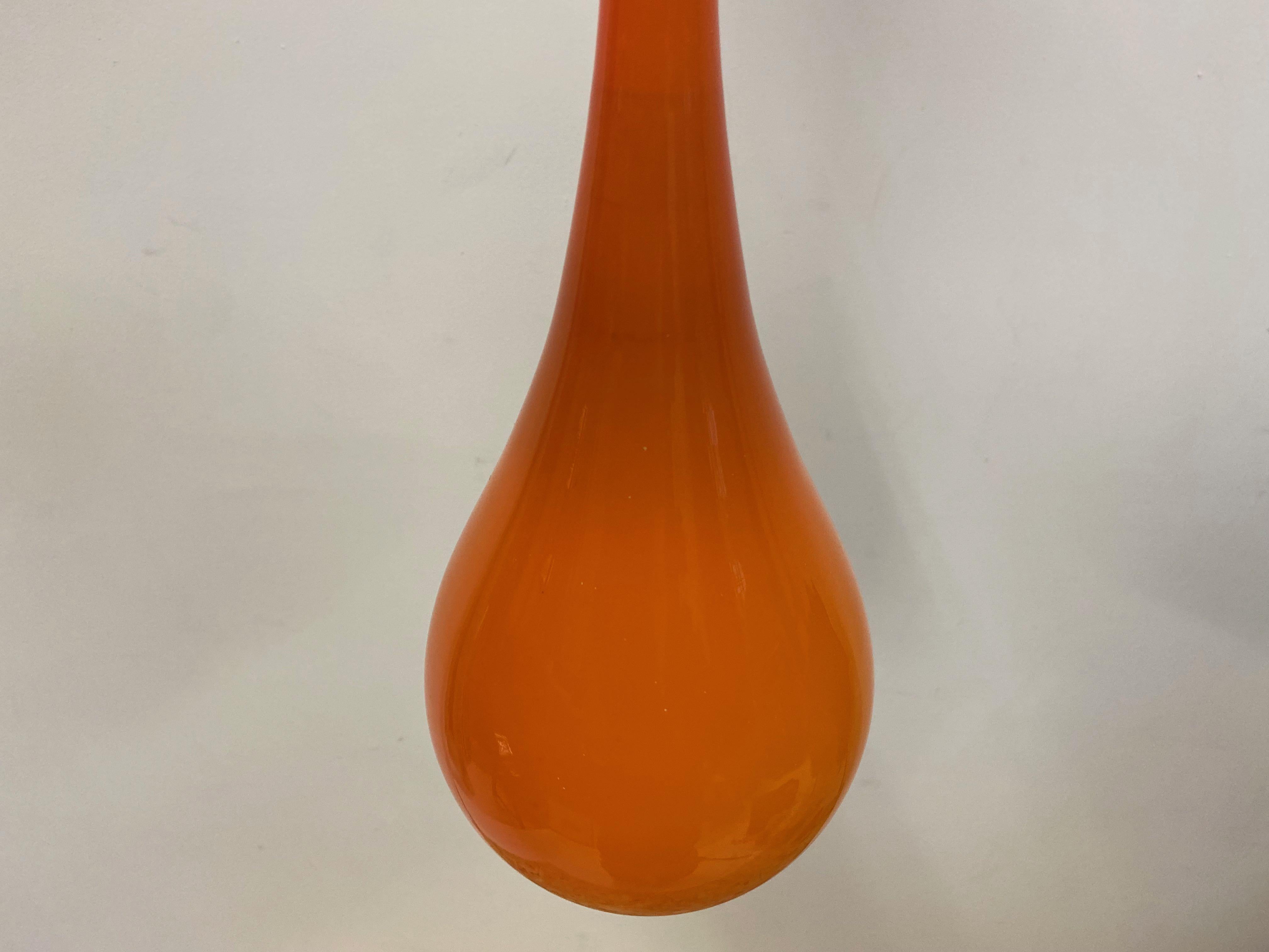 20th Century 1960s Danish Orange Glass Pendant by Holmegaard For Sale