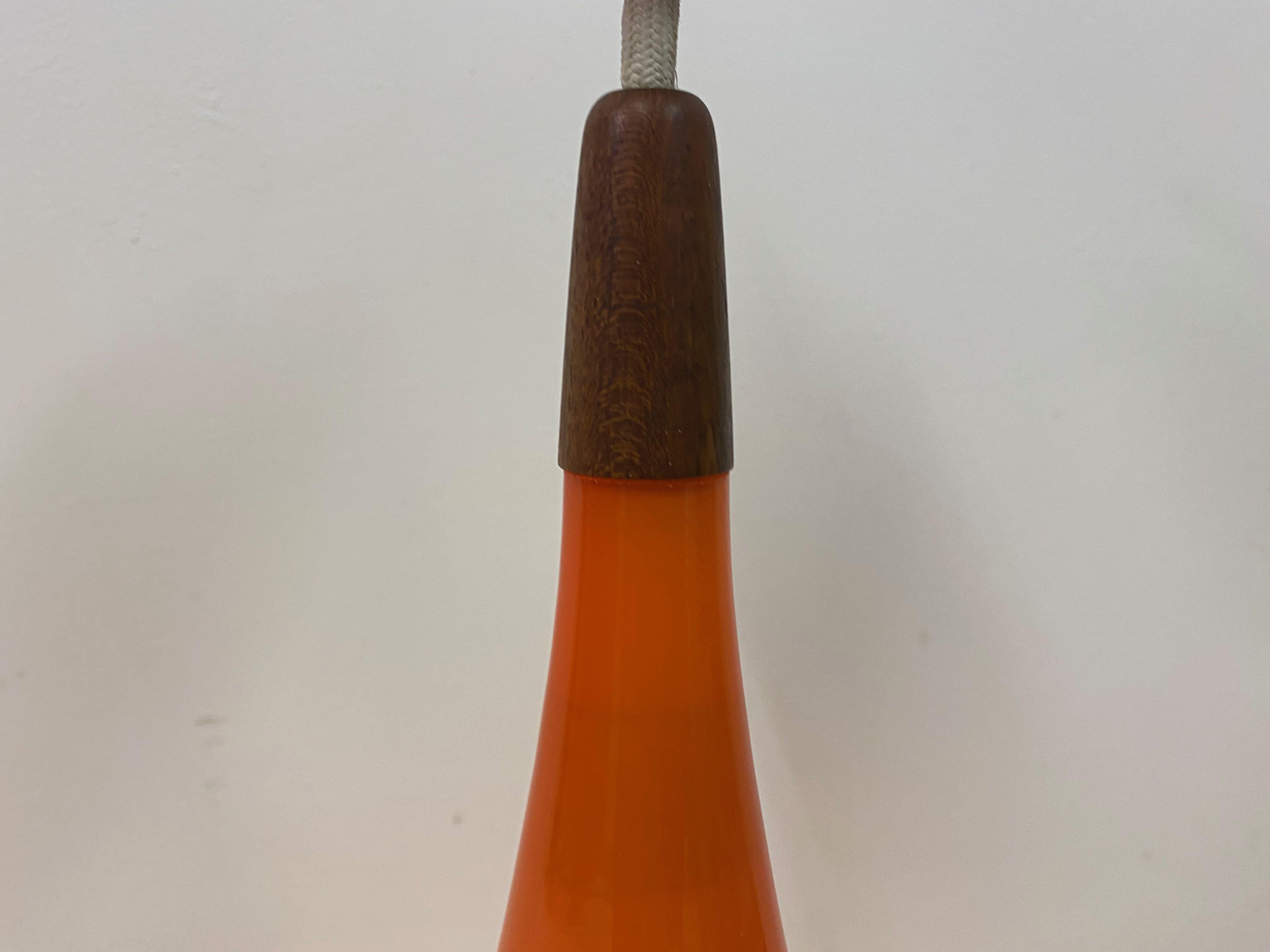 1960s Danish Orange Glass Pendant by Holmegaard For Sale 1