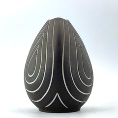 1960s Danish Ostergaard Studio Pottery Vase Concentric Drops Sculpture Denmark