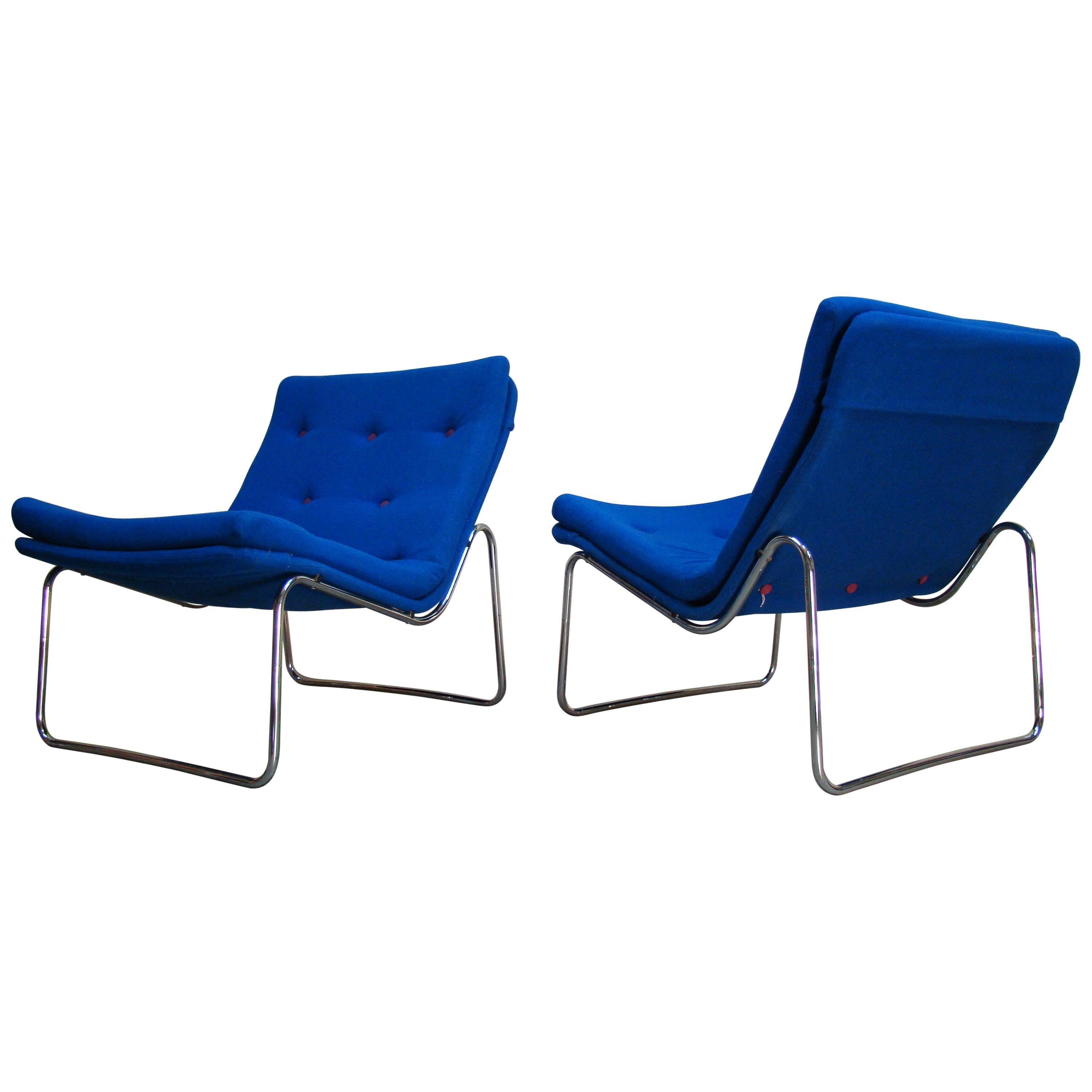 Blue Lounge Chairs 262 For Sale at 1stdibs