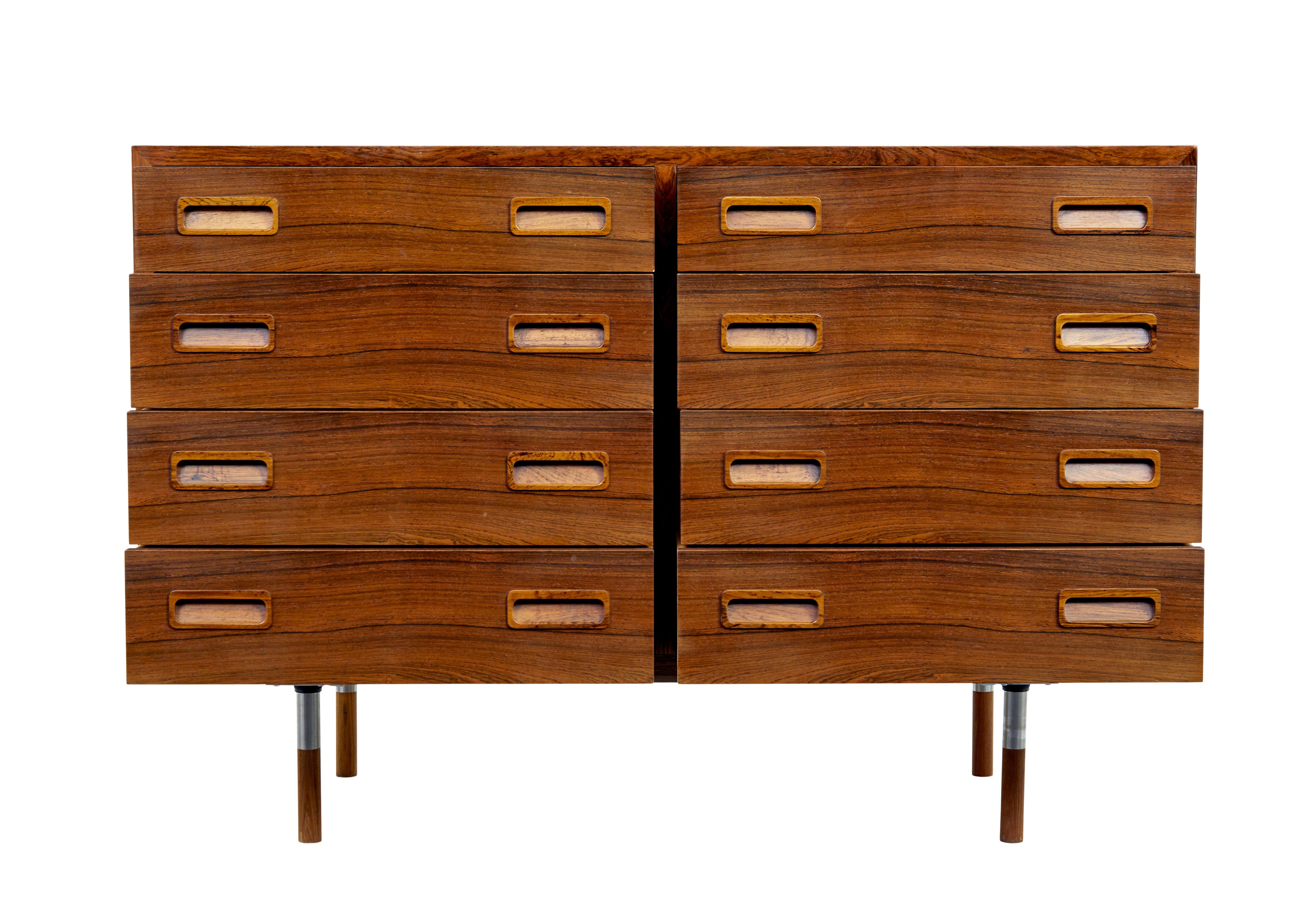 Palisander 1960’s Danish palisander double chest of drawers by HU For Sale