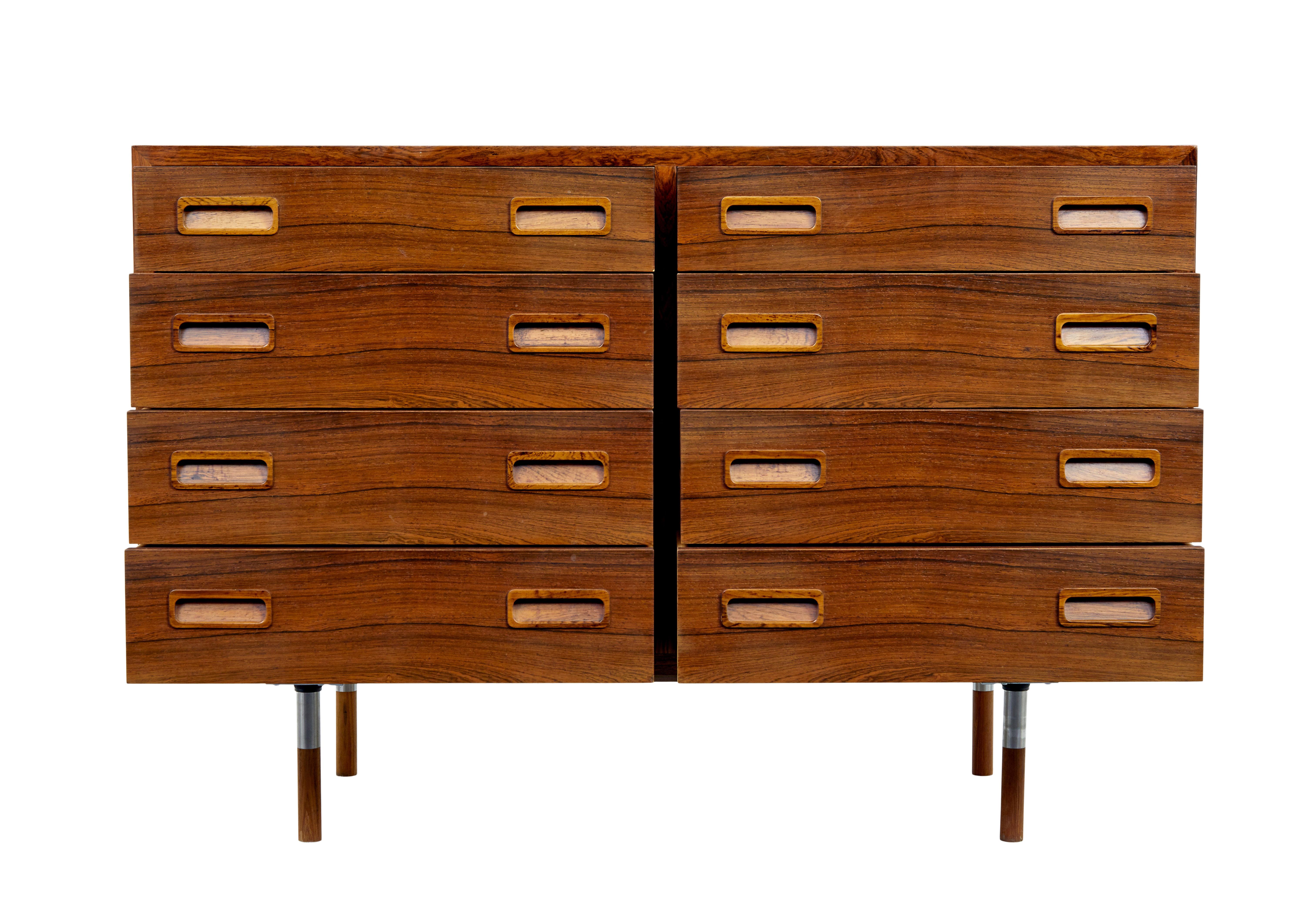 Palisander 1960’s Danish palisander double chest of drawers by hu