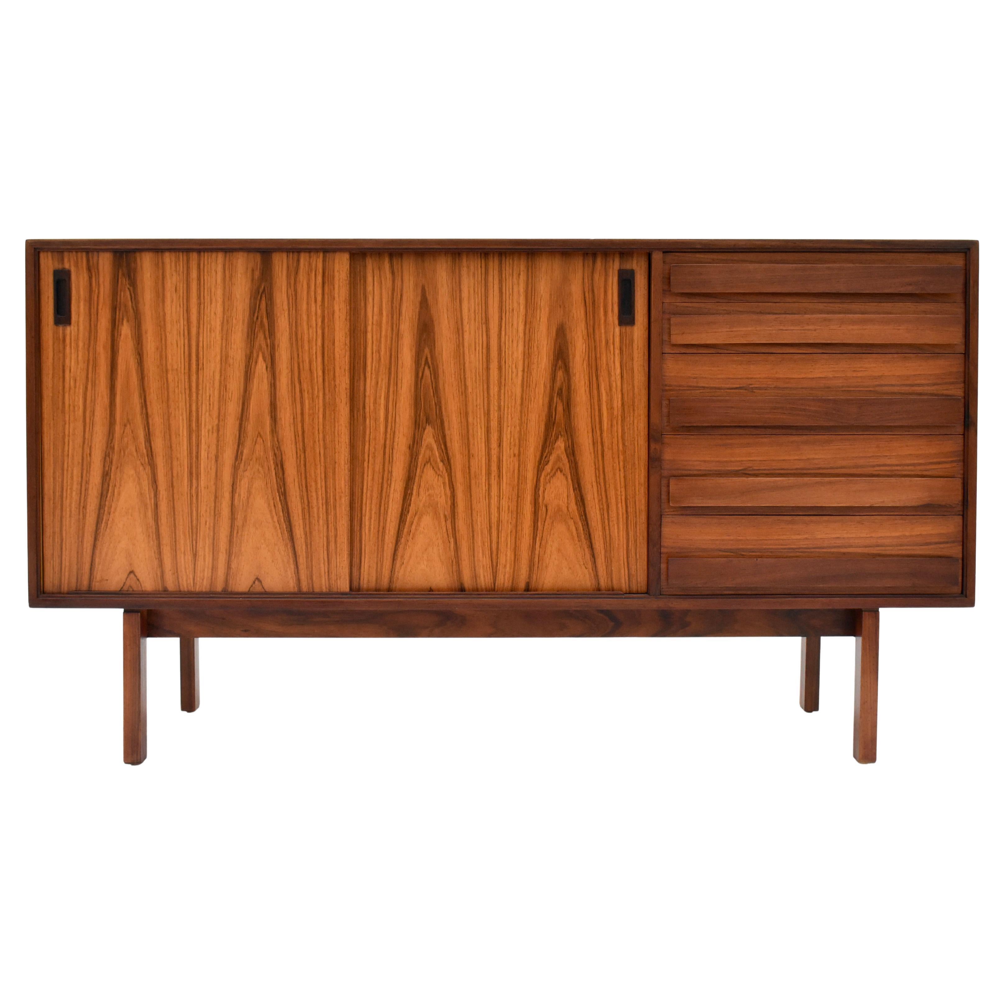 Rara credenza danese degli anni '60 di Anton Borg in palissandro per Randers Mobelfabrik in vendita