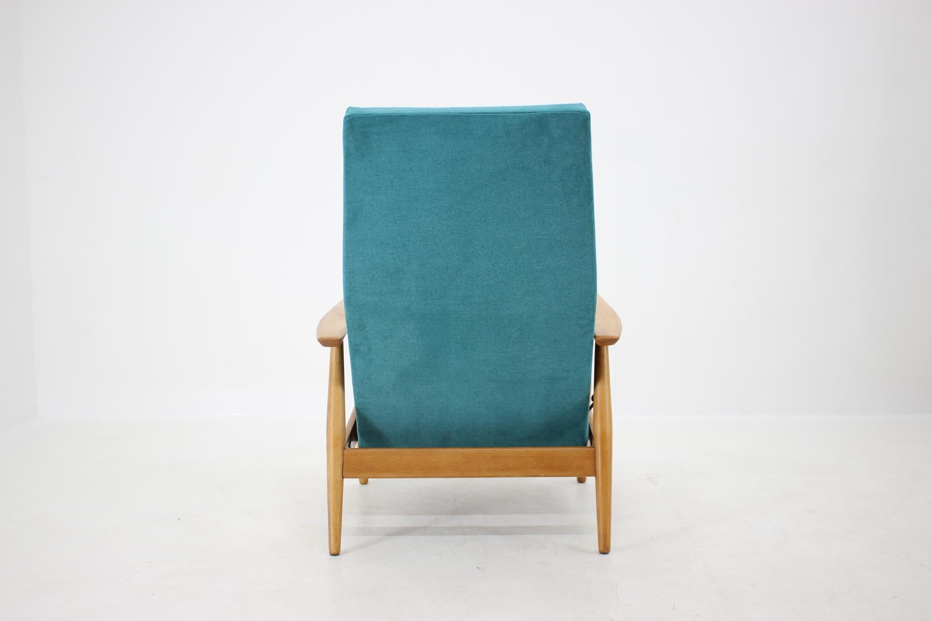 1960s Danish Reclining Beech Highback Chair 1