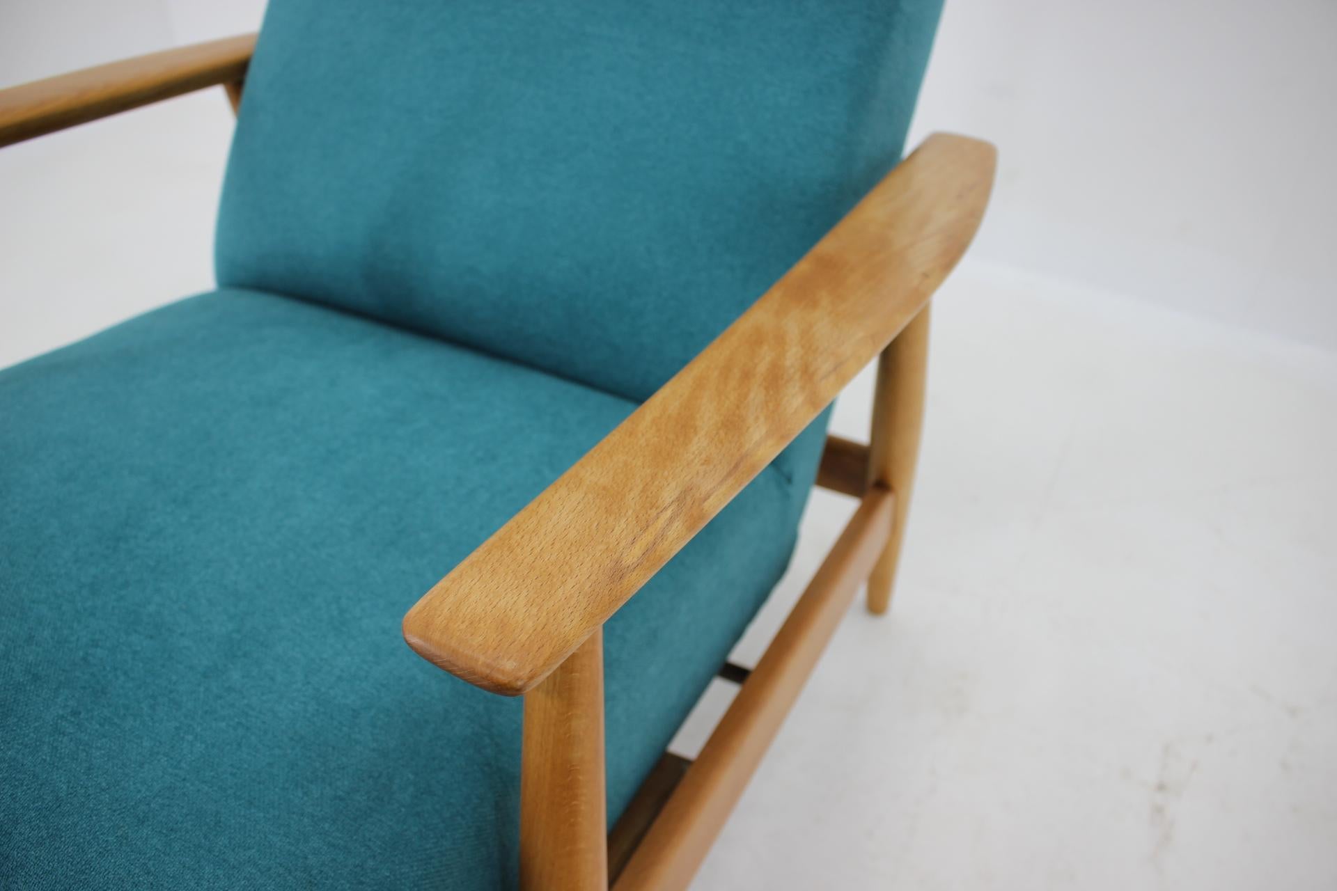 1960s Danish Reclining Beech Highback Chair 2