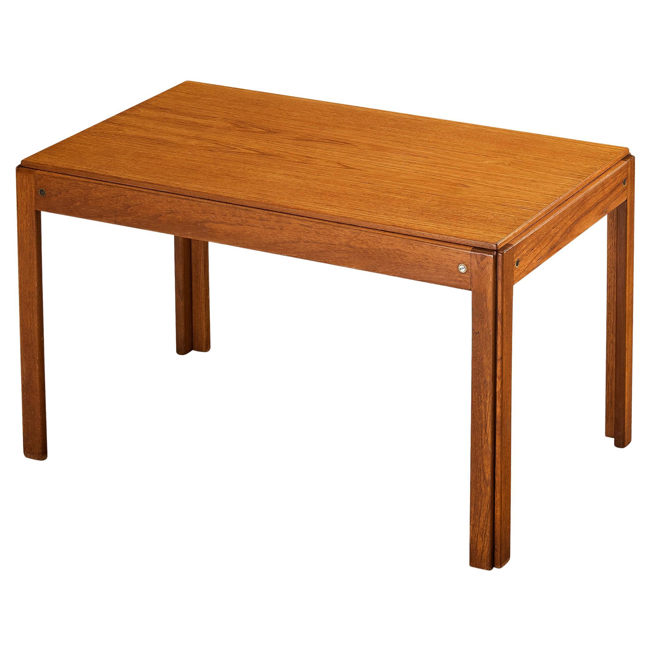 1960er Jahre Dänischer Rechteckiger Couchtisch aus Teakholz