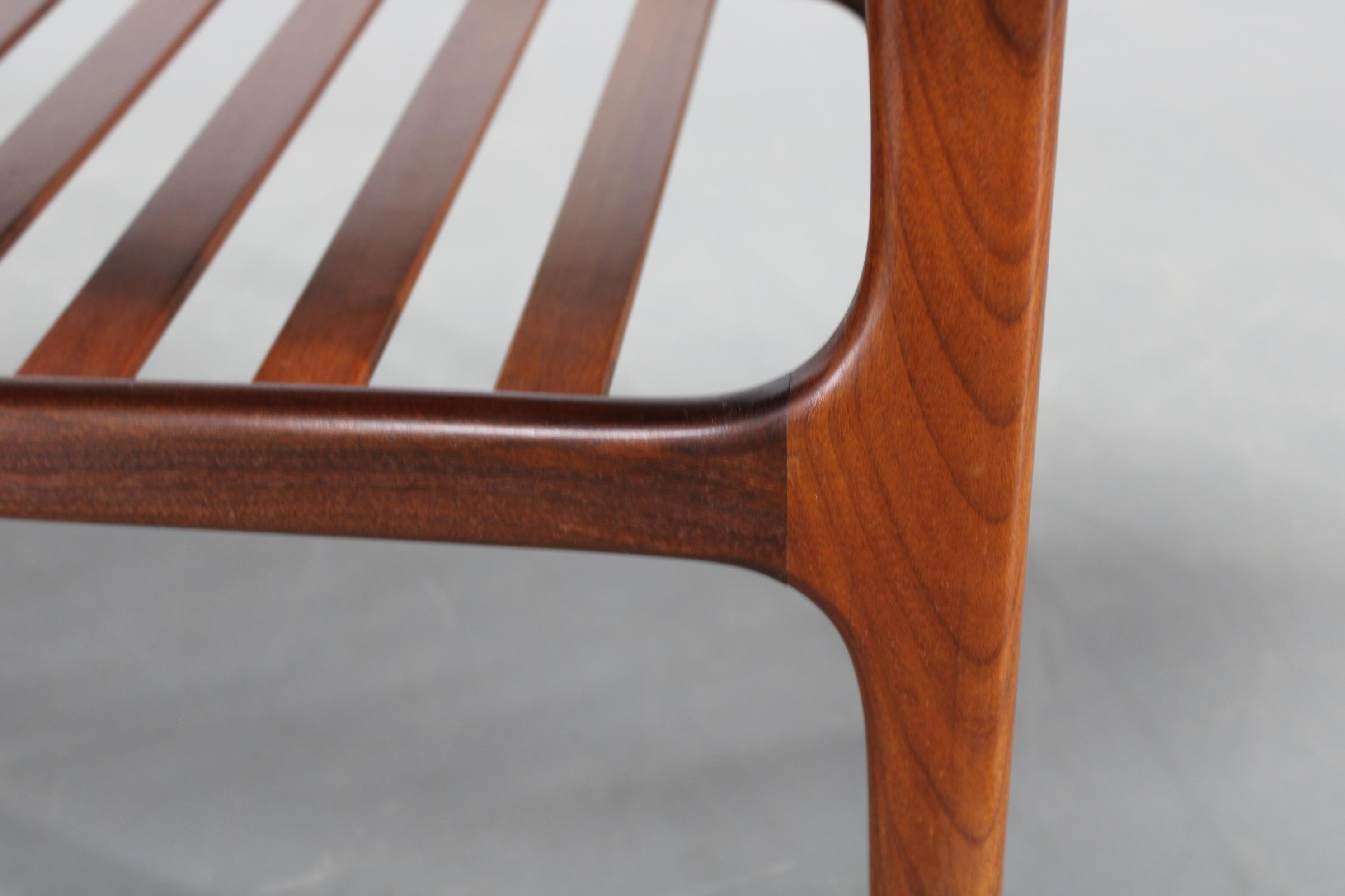 1960s Danish Restored Teak Coffee Table, Solid & Veneered 5