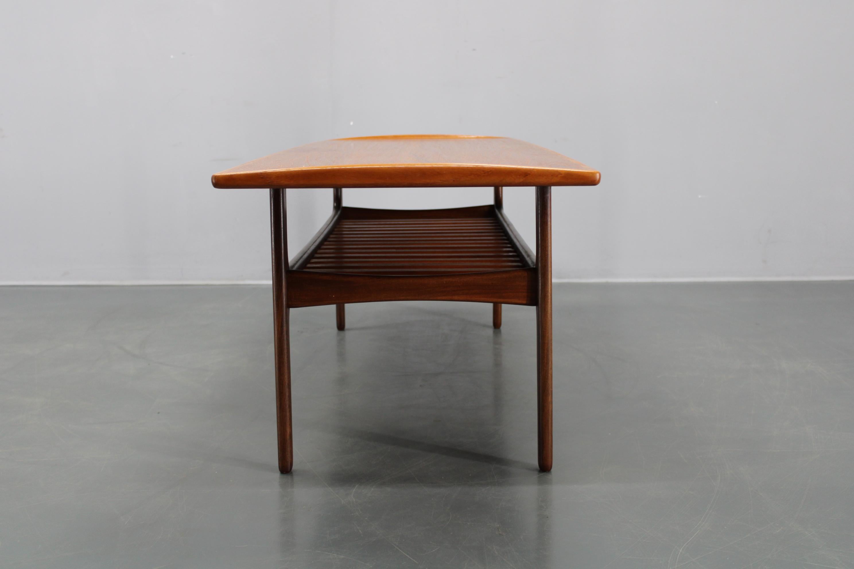 Wood 1960s Danish Restored Teak Coffee Table, Solid & Veneered