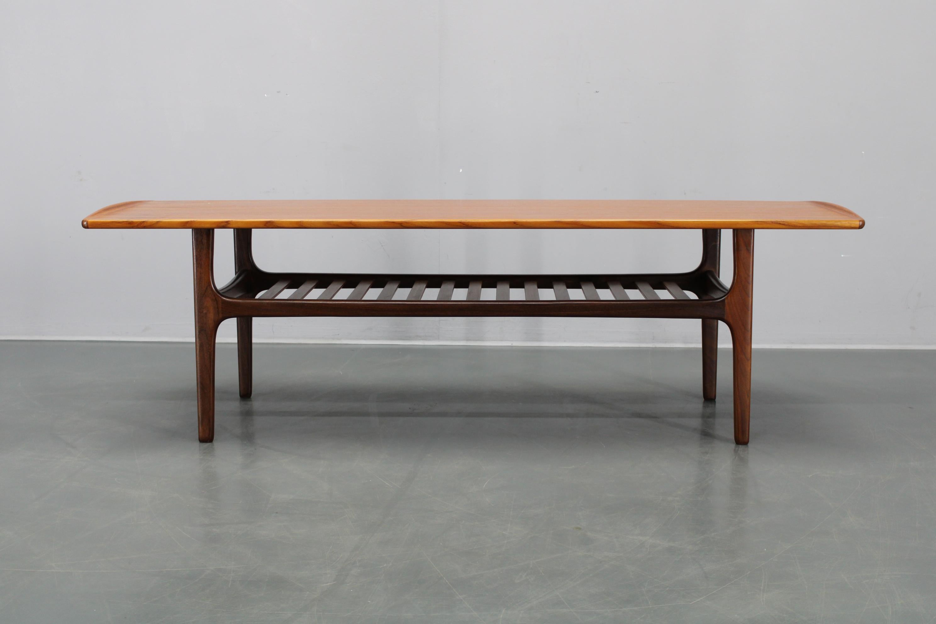 1960s Danish Restored Teak Coffee Table, Solid & Veneered 1