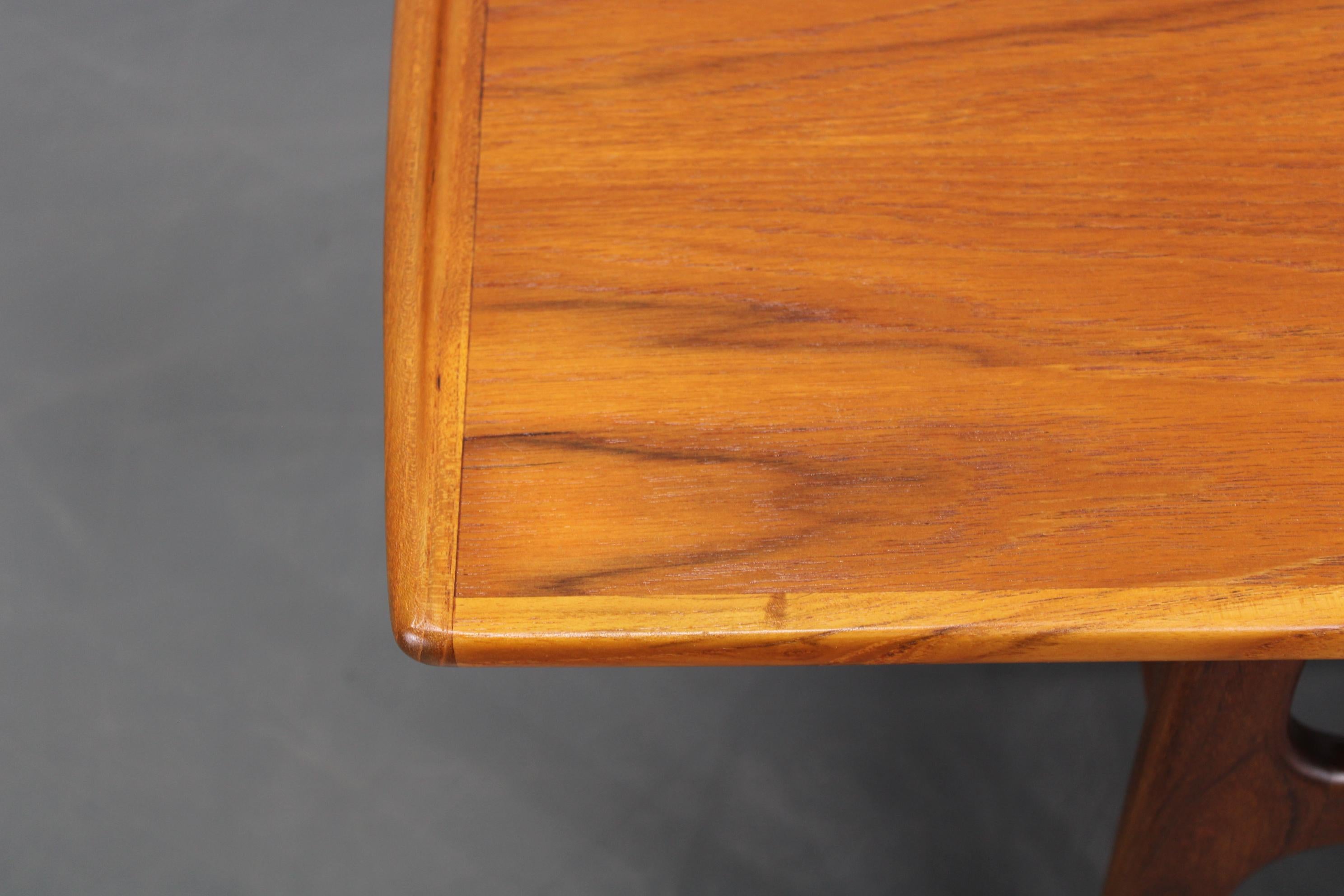 1960s Danish Restored Teak Coffee Table, Solid & Veneered 2