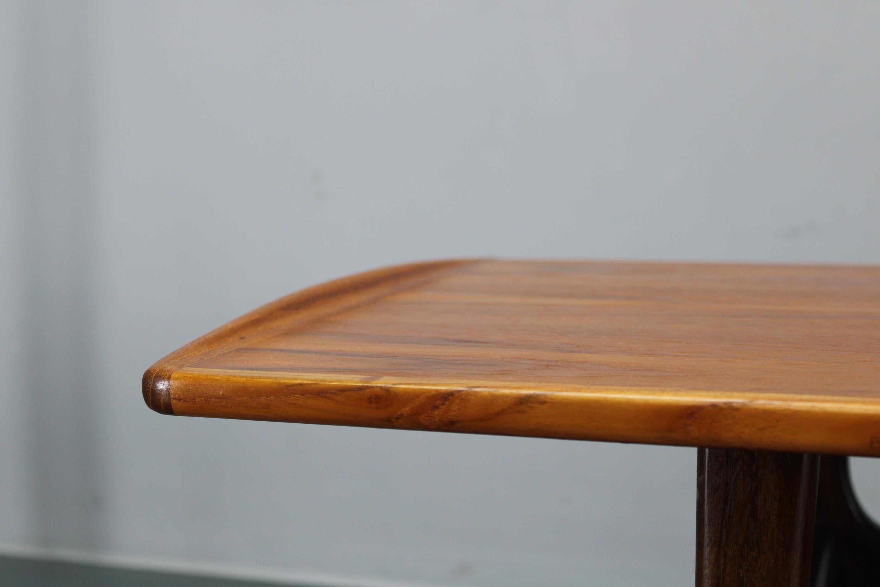 1960s Danish Restored Teak Coffee Table, Solid & Veneered 3