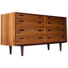 Vintage 1960s Danish Rosewood 8-Drawer Dresser Loft Bureau Mid-Century Modern Hundevad