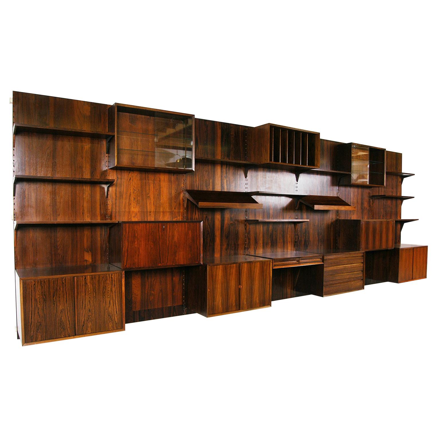 Rare 1960s Danish Rosewood ‘Cado’ Wall System by Poul Cadovius Midcentury Office