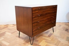 1960s Danish Rosewood Chest of Drawers on Hairpin Legs