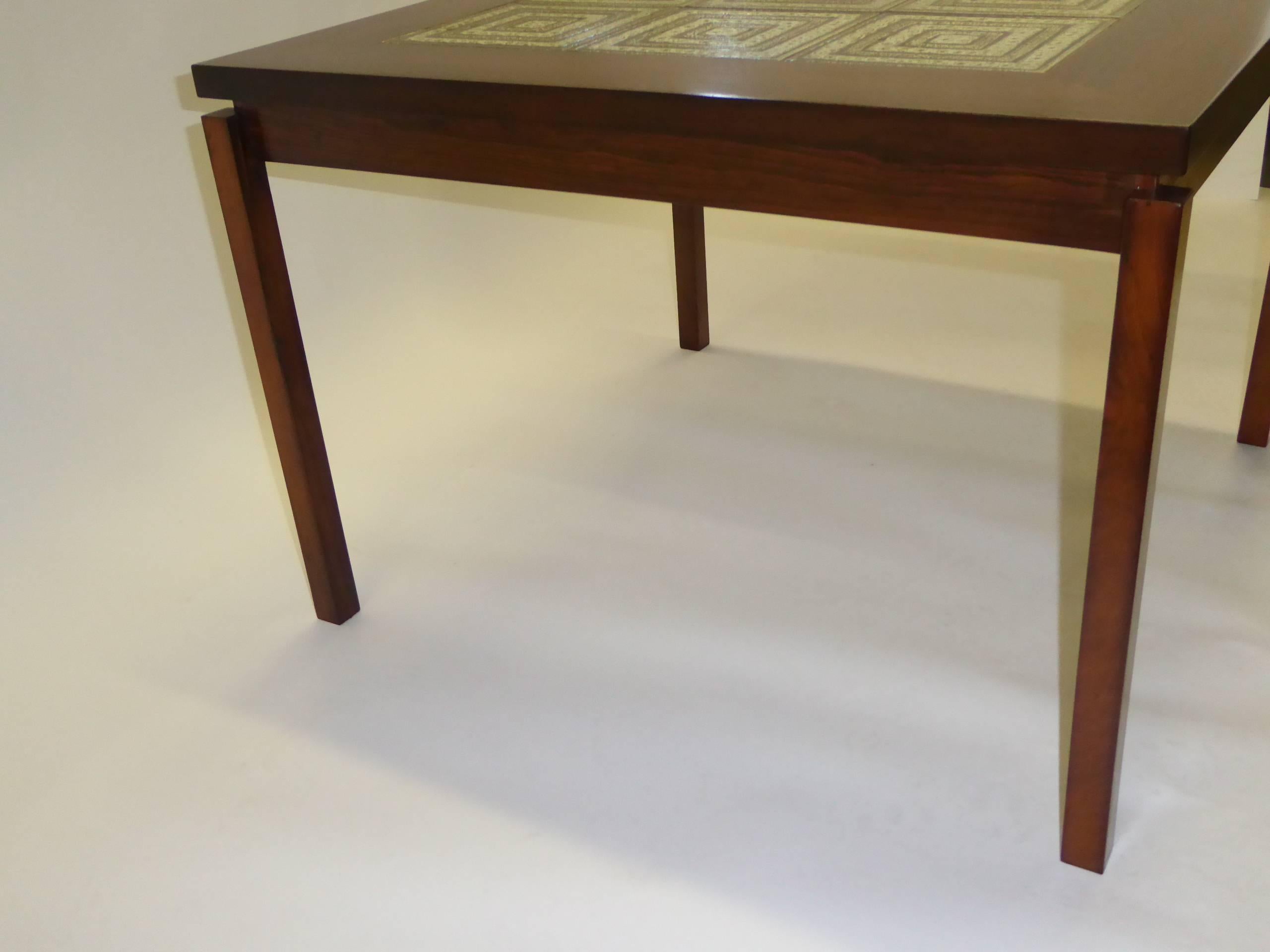 1960s Danish Rosewood Coffee Side Table with Nils Thorsson Tiles 1
