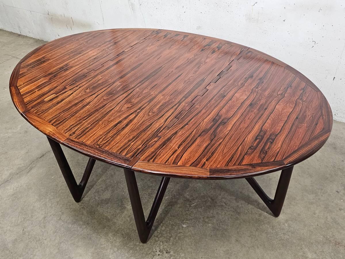 Mid-Century Modern 1960s Danish Rosewood Drop-Leaf Dining Table by Niels and Einar Koefoed