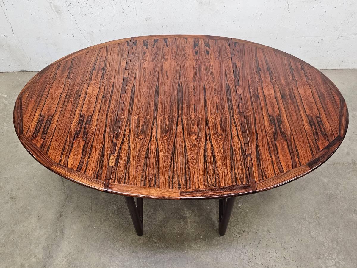 American 1960s Danish Rosewood Drop-Leaf Dining Table by Niels and Einar Koefoed